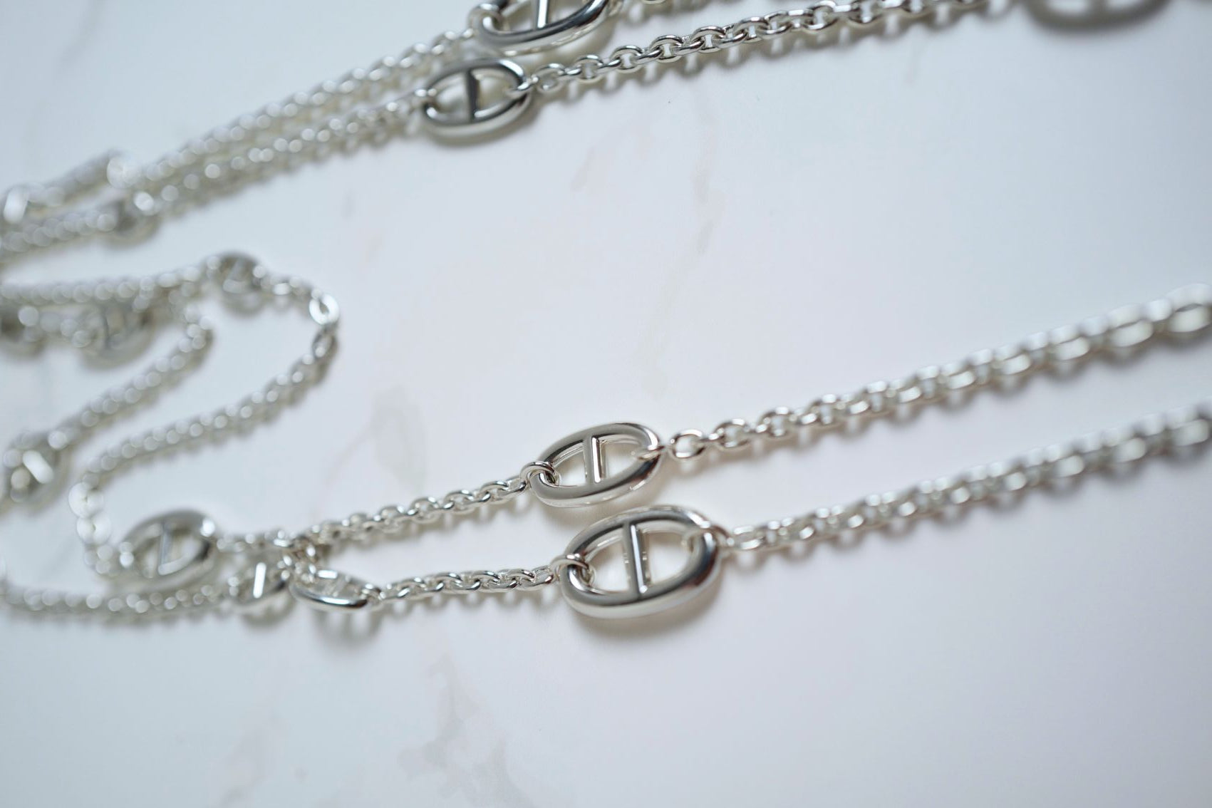 Hermès Farandole Long Necklace 160 Sterling Silver
