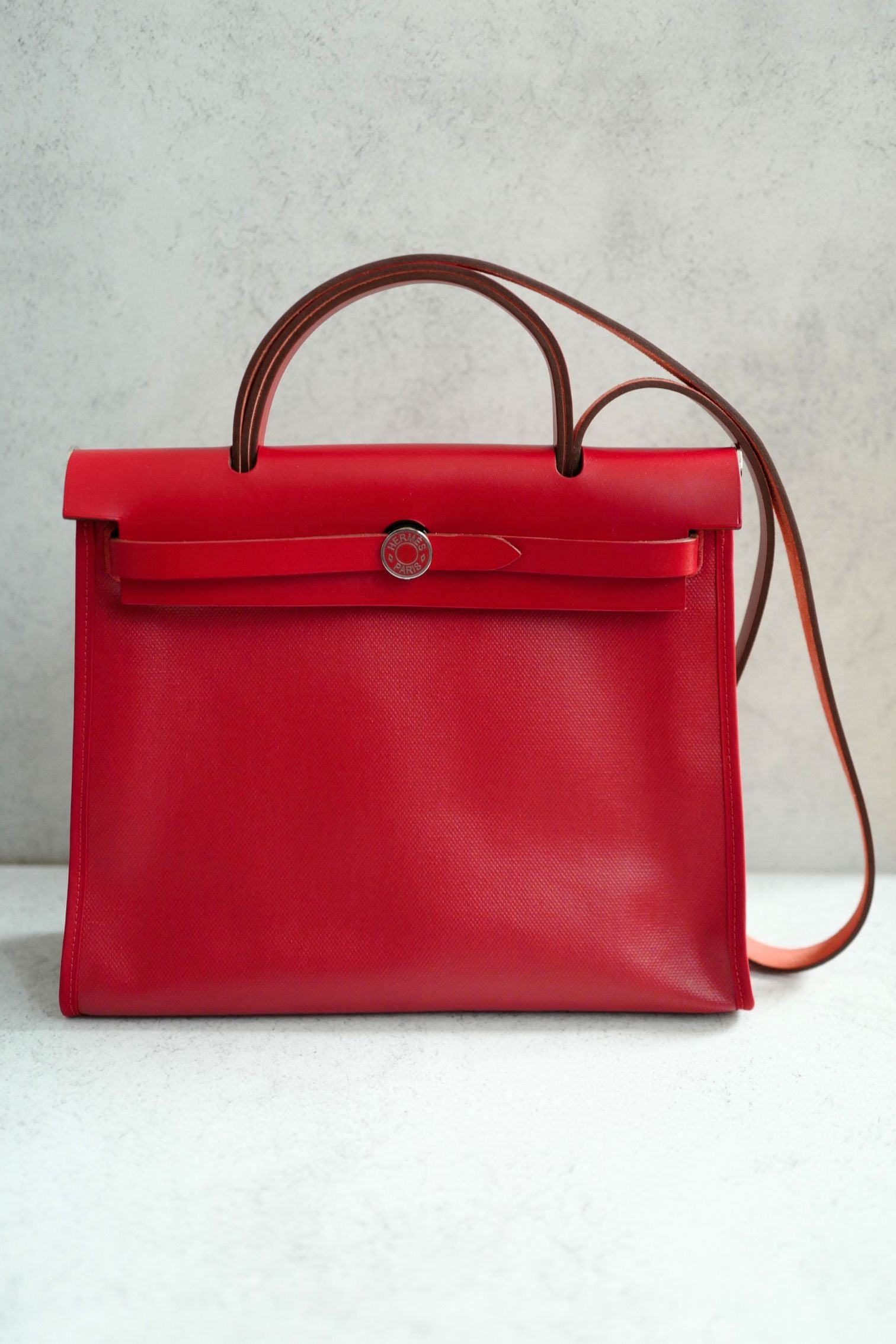 BNIB Hermes Herbag Zip 31 Berline Rouge Piment Waterproof