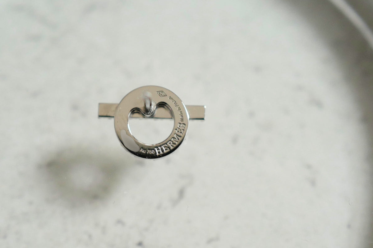 BNIB Hermes Finesse Earrings White Gold With Diamonds $11K Retail