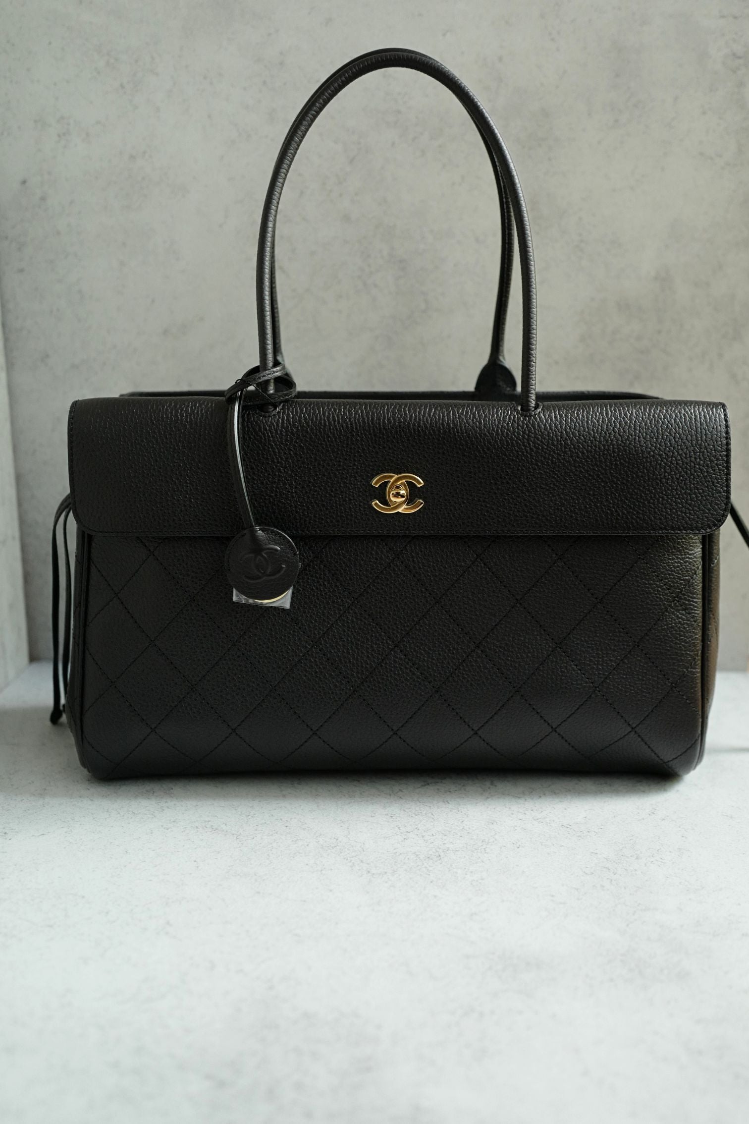 Chanel 26S Shopping Bag 38 "Matthieu Blazy's" Black Grained Calfskin Gold HW