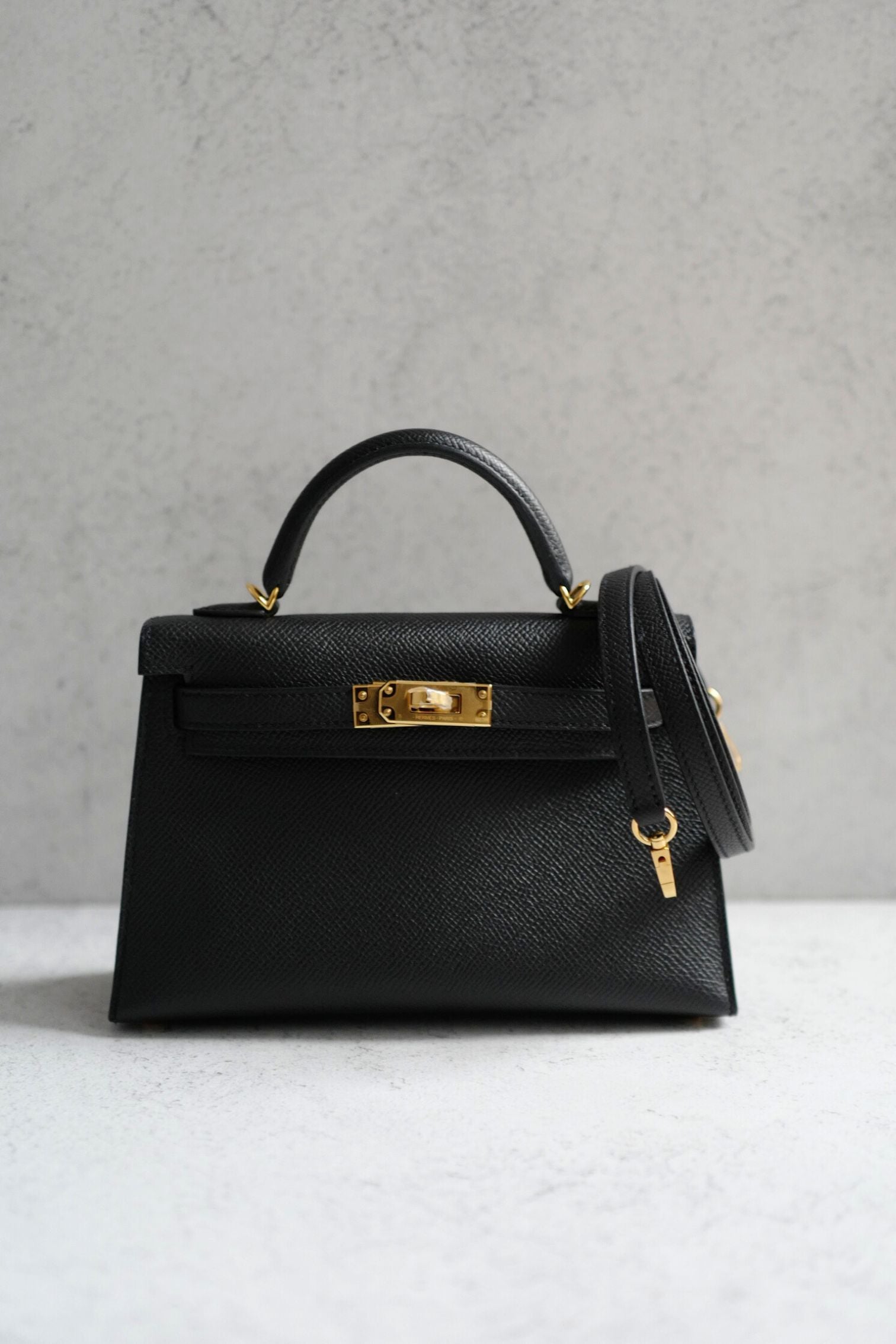 BNIB Hermes Mini Kelly Black Epsom Calfskin Gold Hardware G Stamp 2026