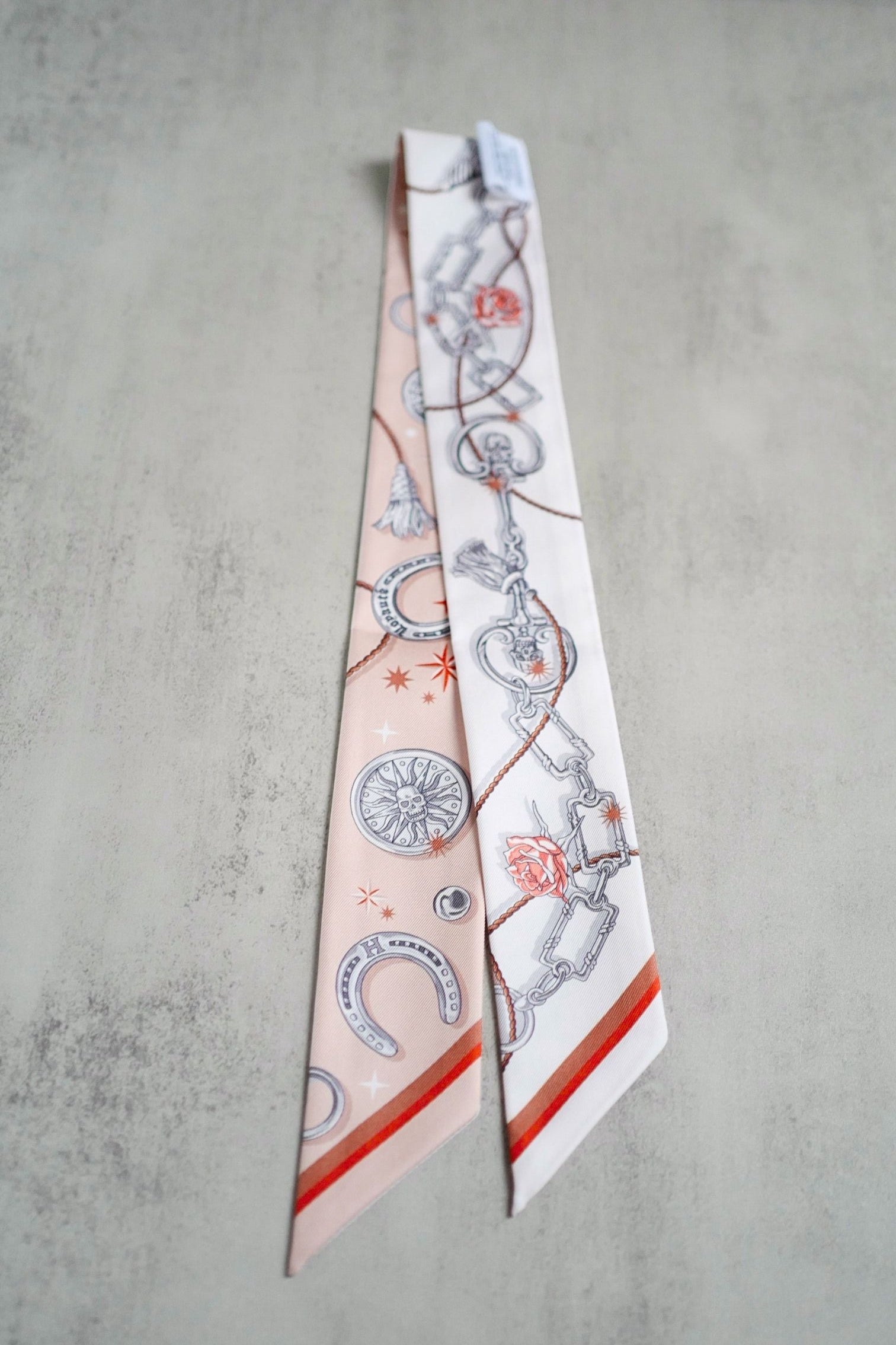 Hermès C’est La Fête Twilly Beige Rose / Caramel / Blanc