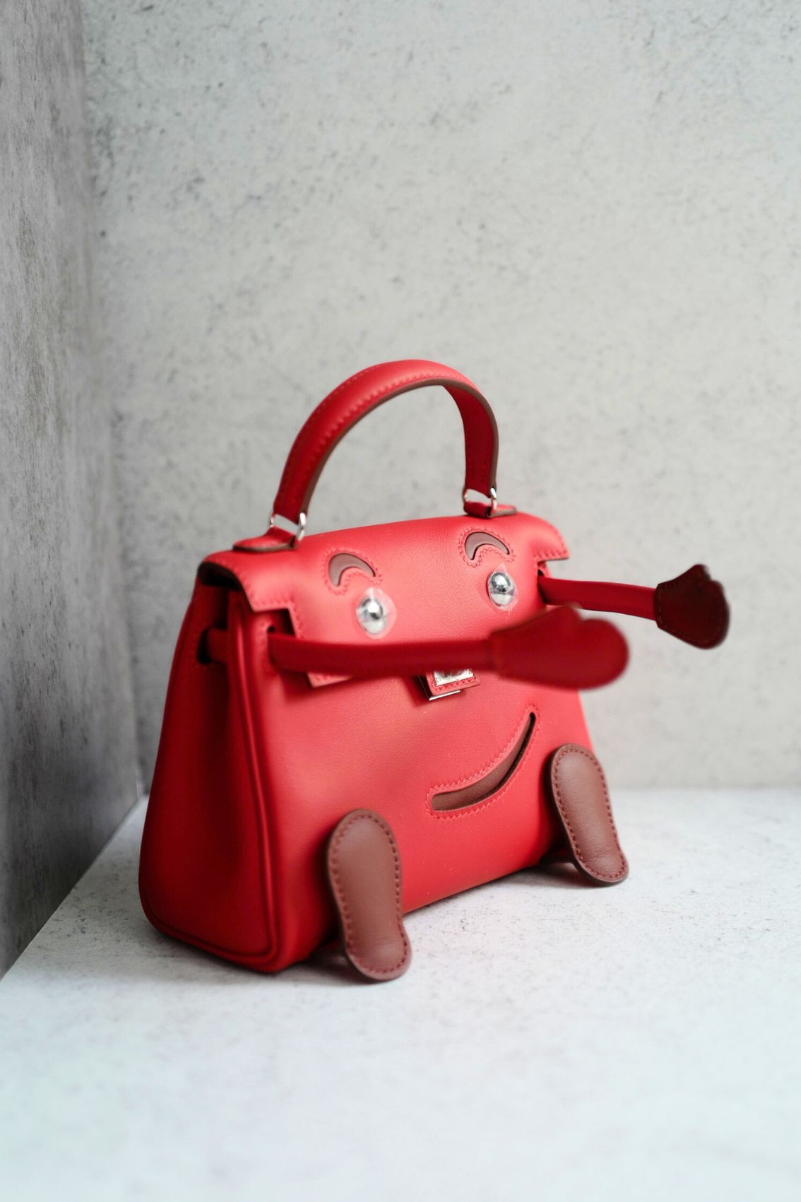 Hermès Kelly Doll Rouge De Coeur Swift Calfskin PHW G Stamp