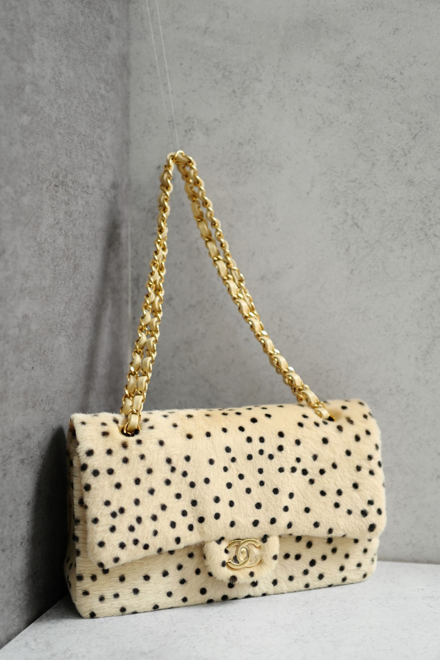 Chanel 26A Métiers d’Art Classic Flap Leopard Pony Lambskin Light Beige & Black