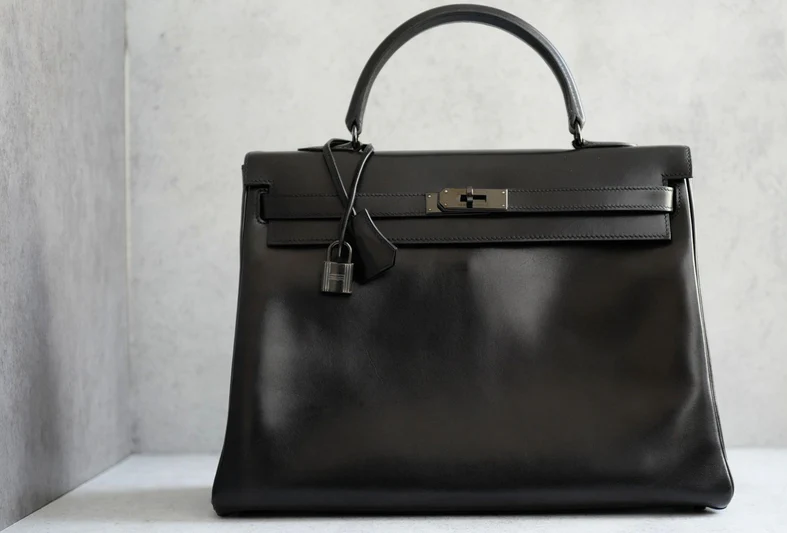 Hermès Kelly 35 So Black Box Calfskin with Black PVD Hardware Limited Edition