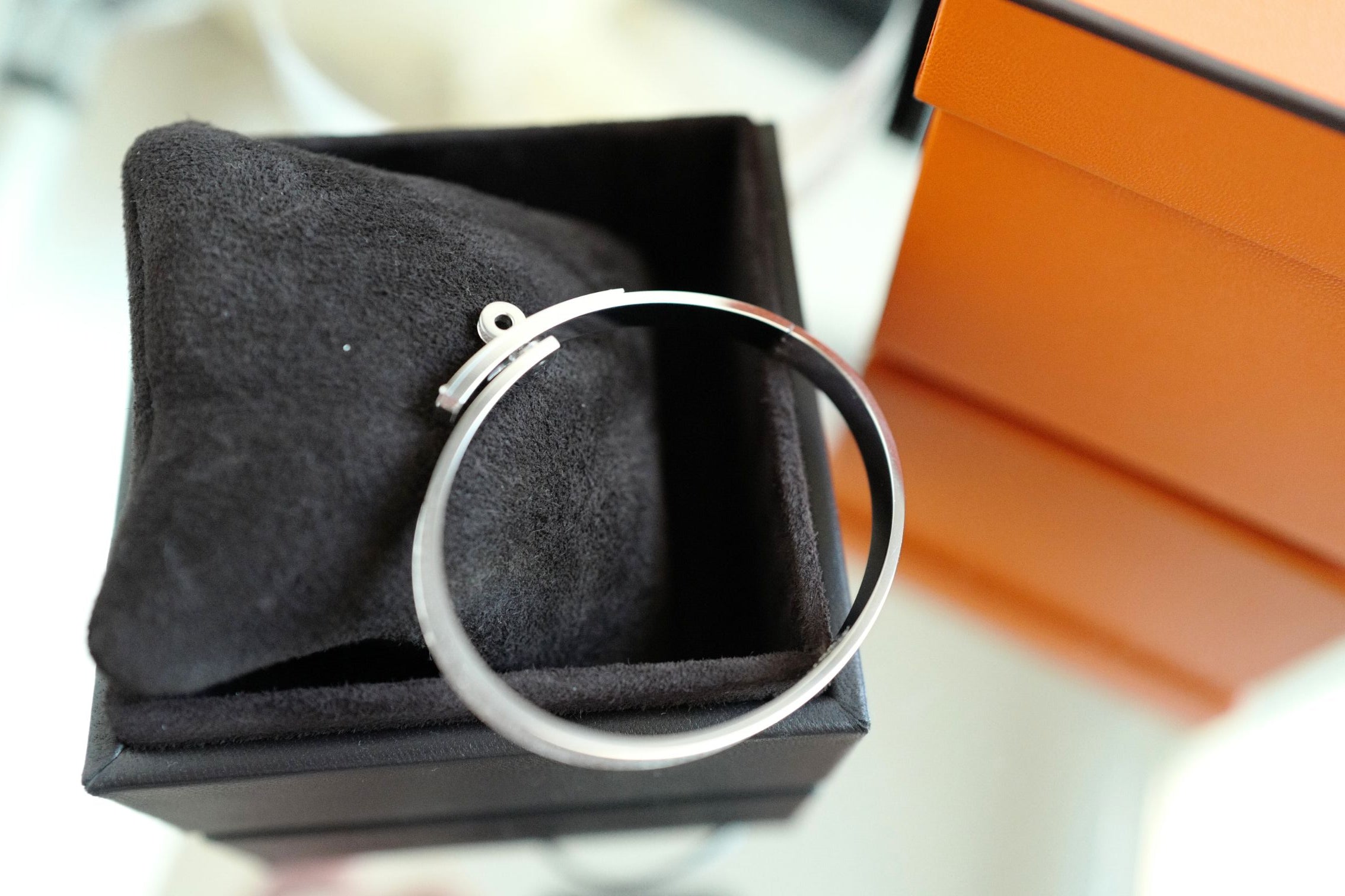 Hermès Kelly Bangle Bracelet PM Full Diamond 18K White Gold Size SH