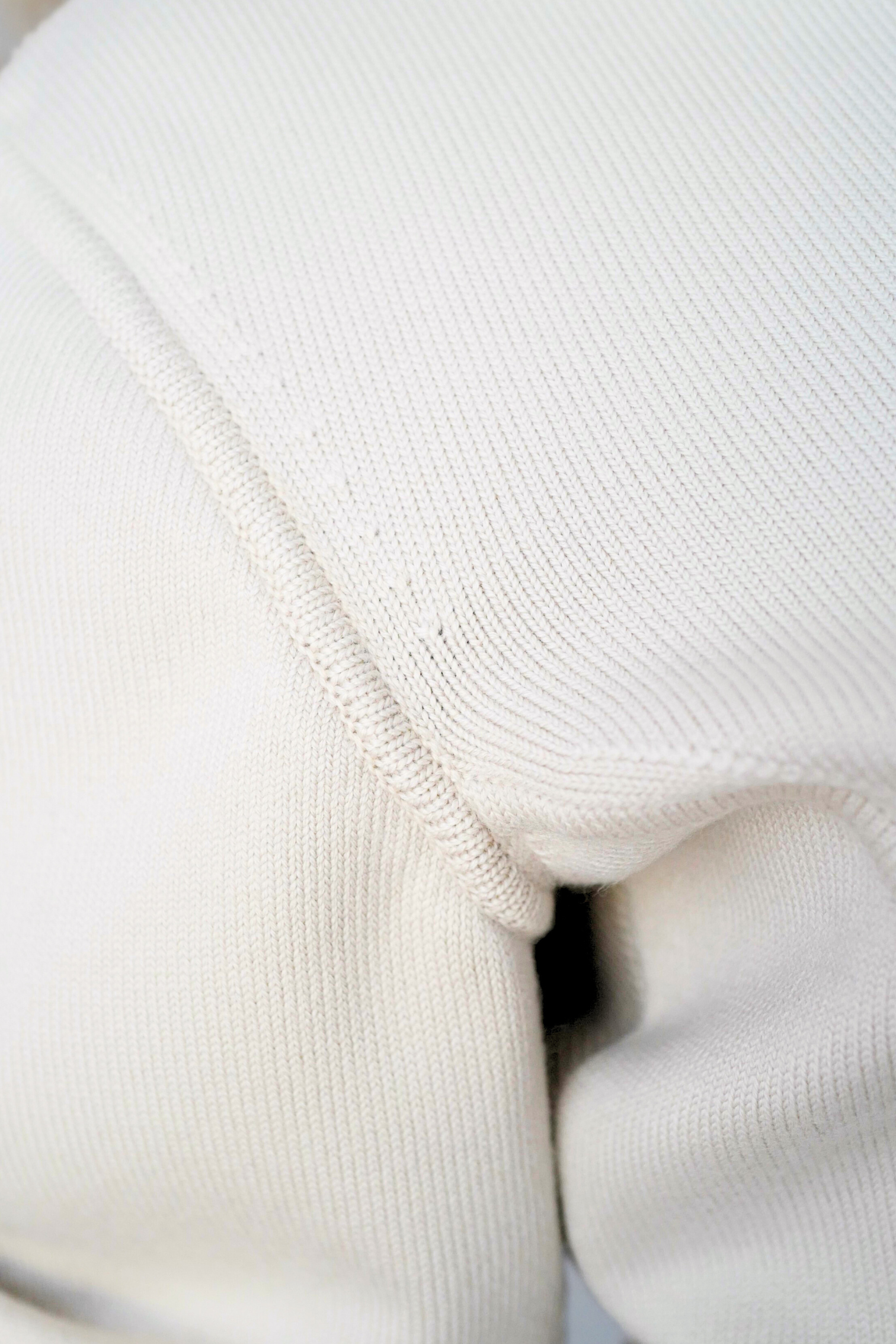 Hermès Sweater with Ferronnerie Button Details Jewel Knit Mock Neck Size 36 Beige Sable