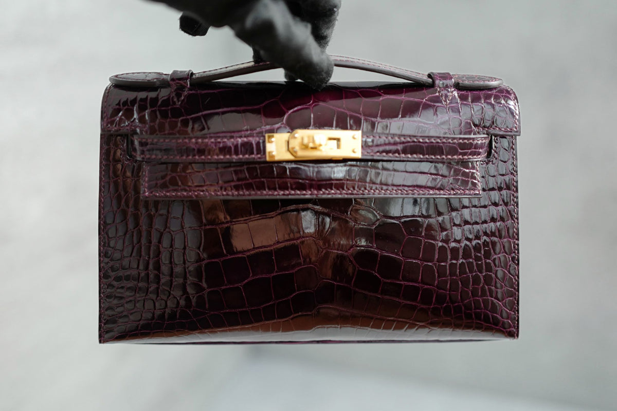 Hermes Kelly Pochette Bordeaux Mississippiens Alligator GHW G Stamp 2026
