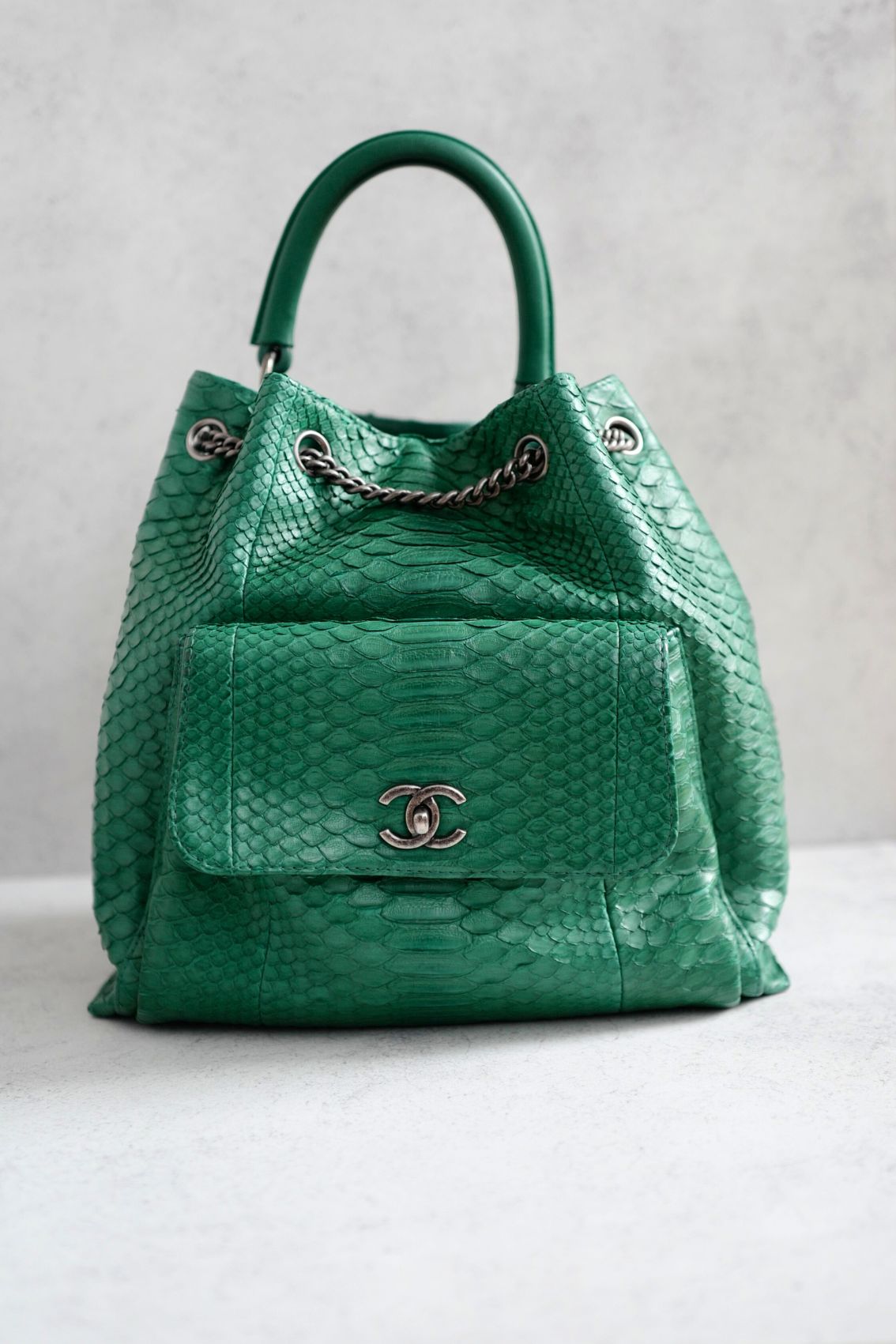 Chanel Gabrielle Backpack Drawstring bag In Phyton Exotic Rare Limited Edition