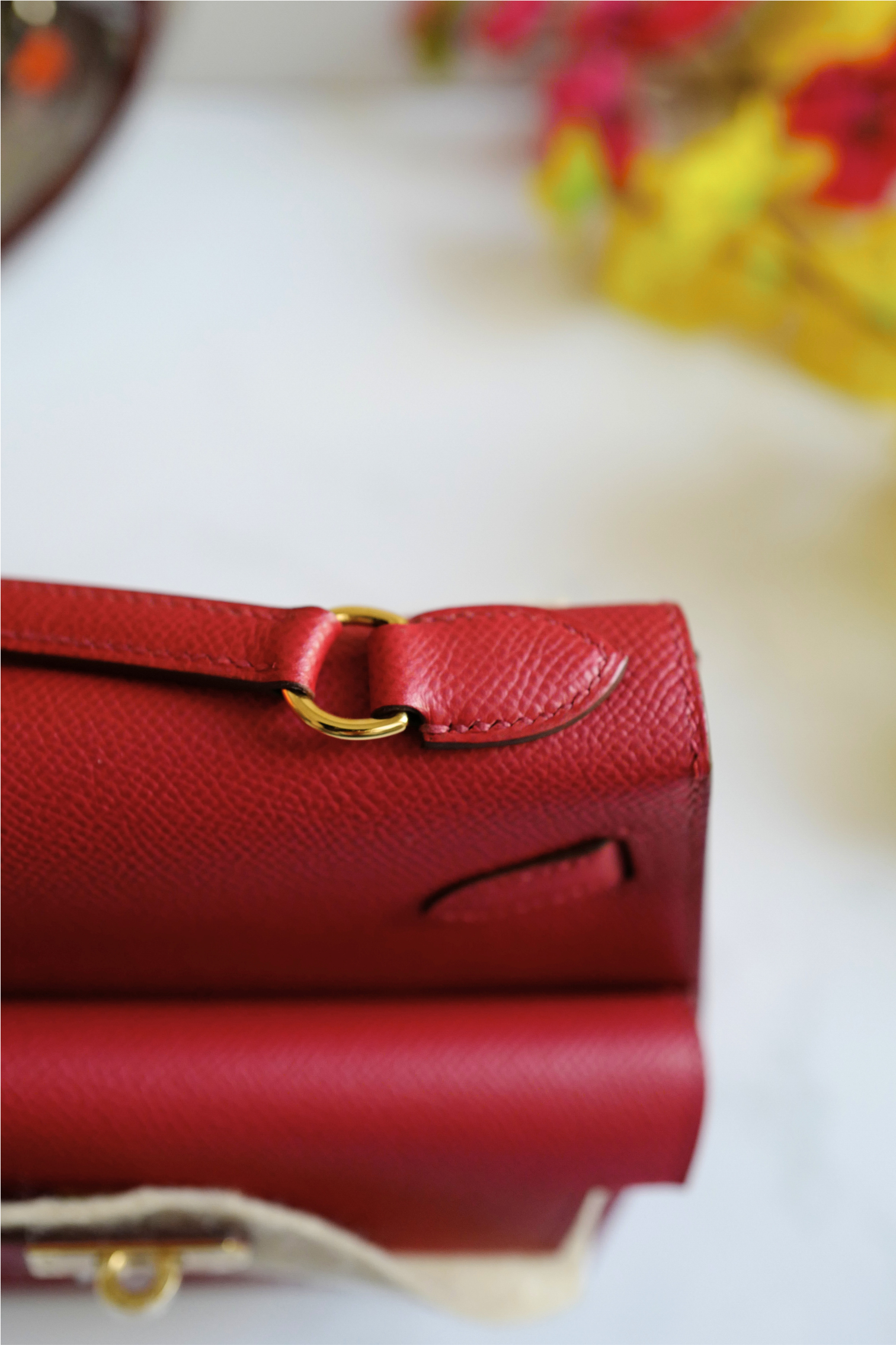 BNIB Hermès Kelly Désordre 20 Bag Rouge Pigment Epsom Leather with Gold Hardware