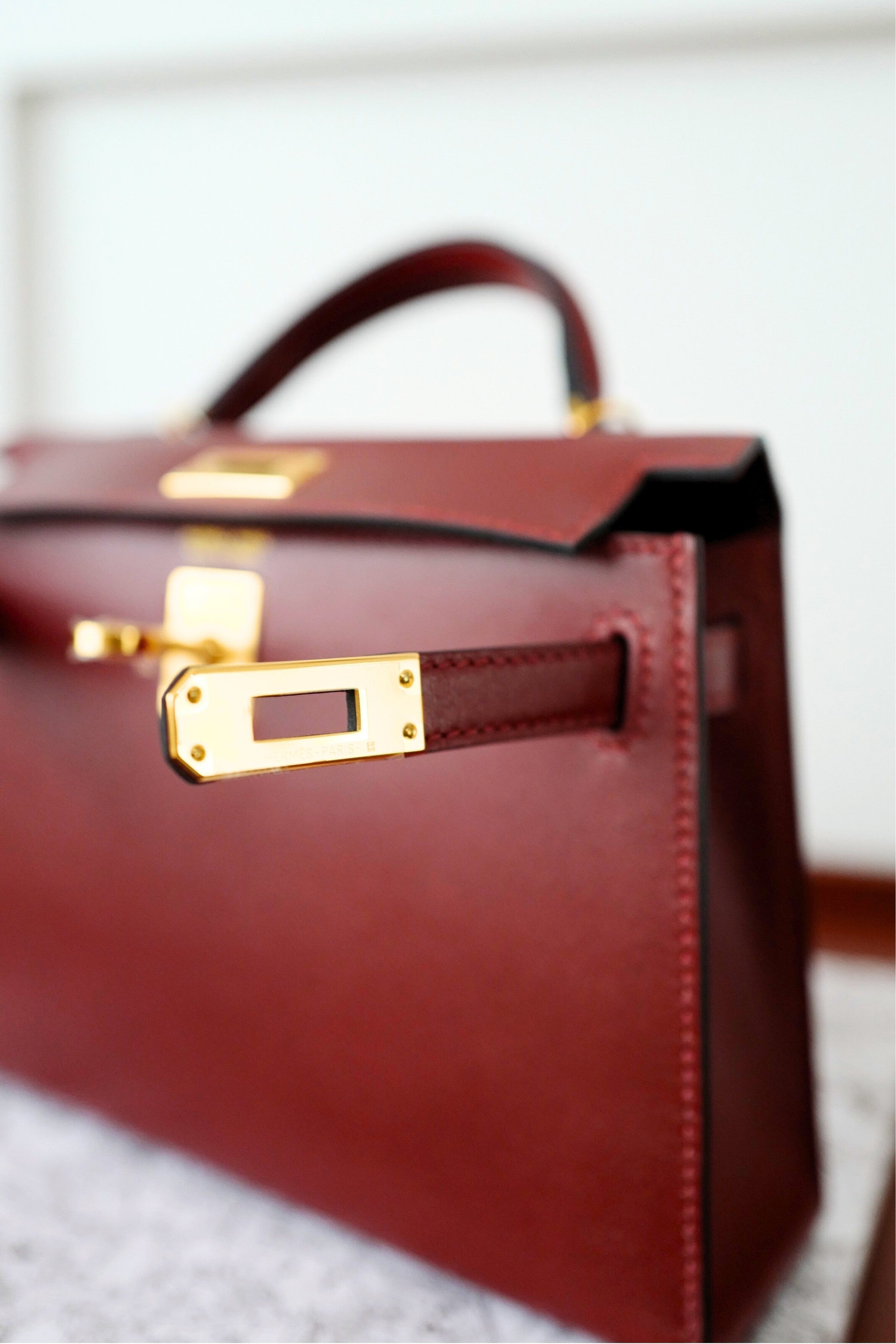 BNIB Hermès Mini Kelly 20 Rouge H Box Calf Leather Gold Hardware K Stamp 2025