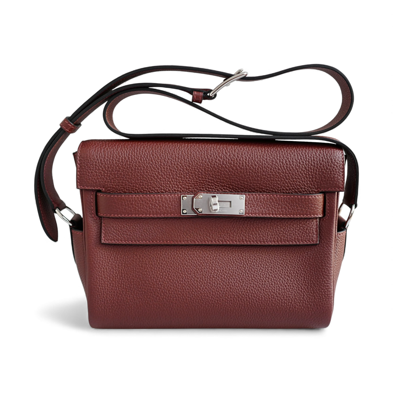 BNIB Hermès Kelly Messenger PM Rouge H Togo Leather Bag with Palladium Hardware