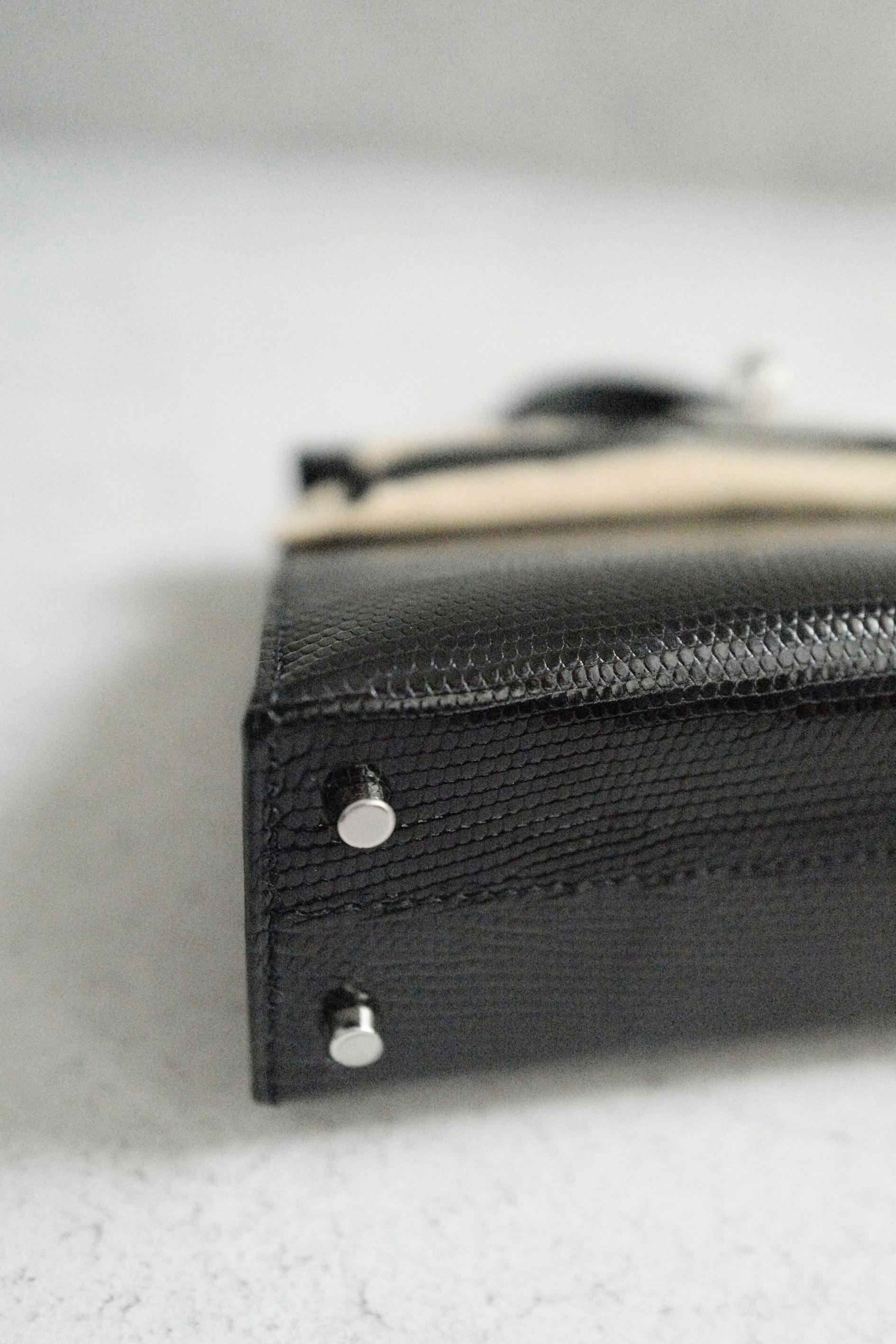 BNIB Hermès Mini Kelly 20 Noir Black Lizard Palladium Hardware Stamp W 2025