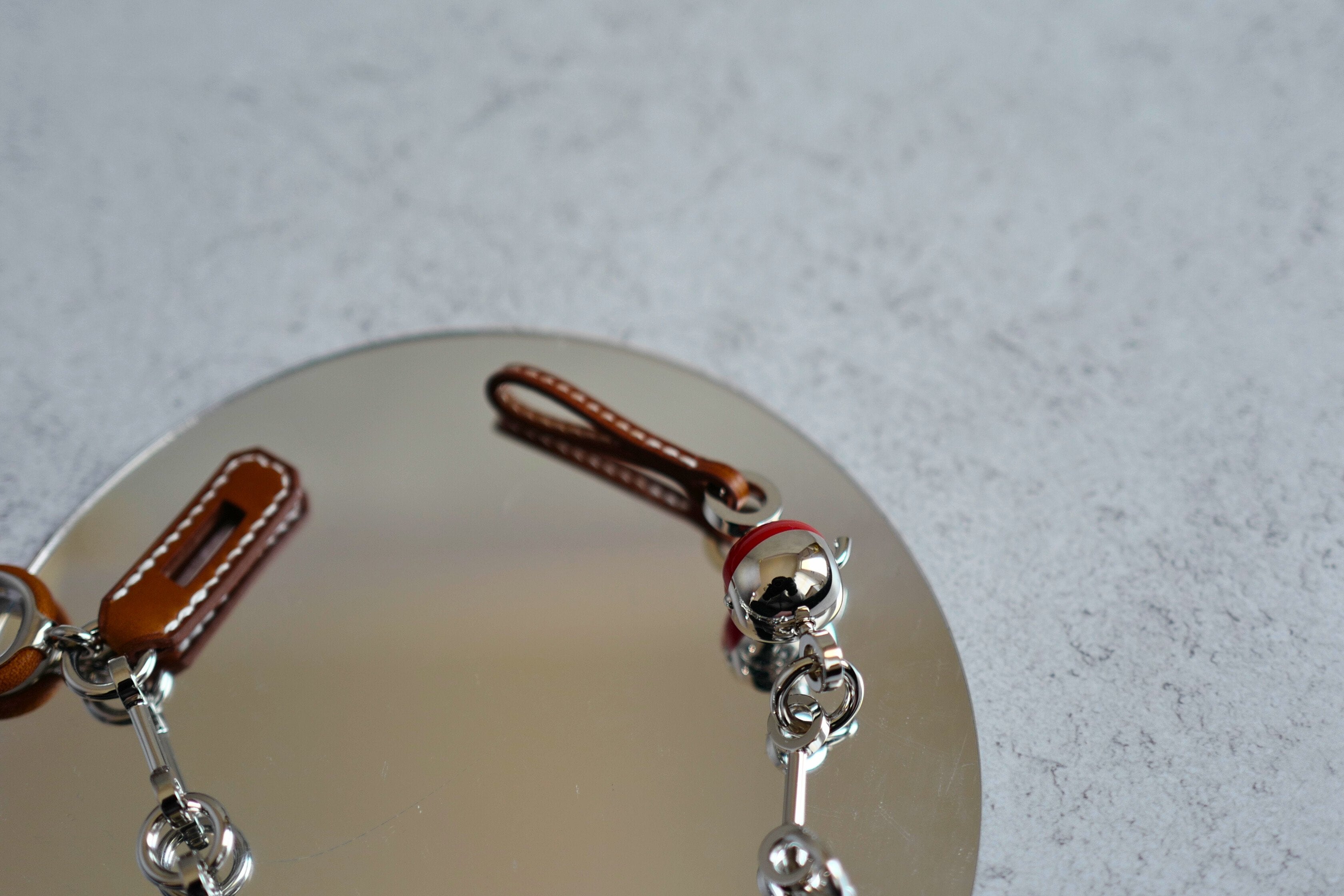 Hermès Bijou Birkin N°1 Charm Fauve/Rouge Metal and Barenia Calfskin