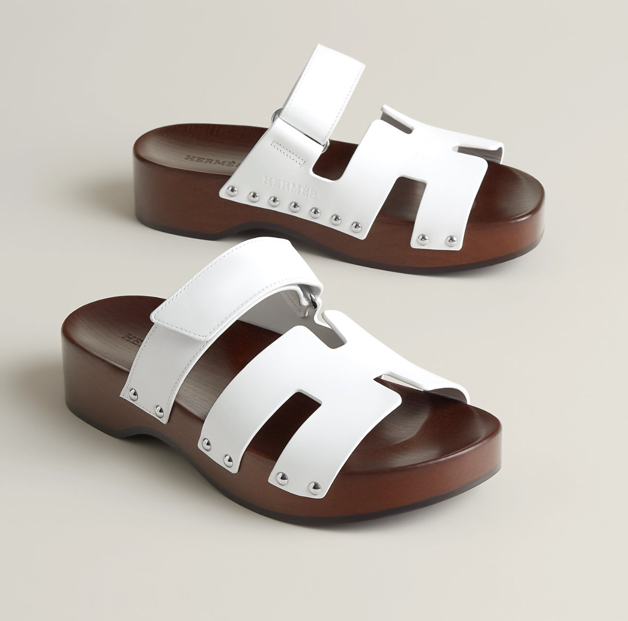 BNIB HERMÈS Kos Veau Women's Clog Blanc/white - Size 37