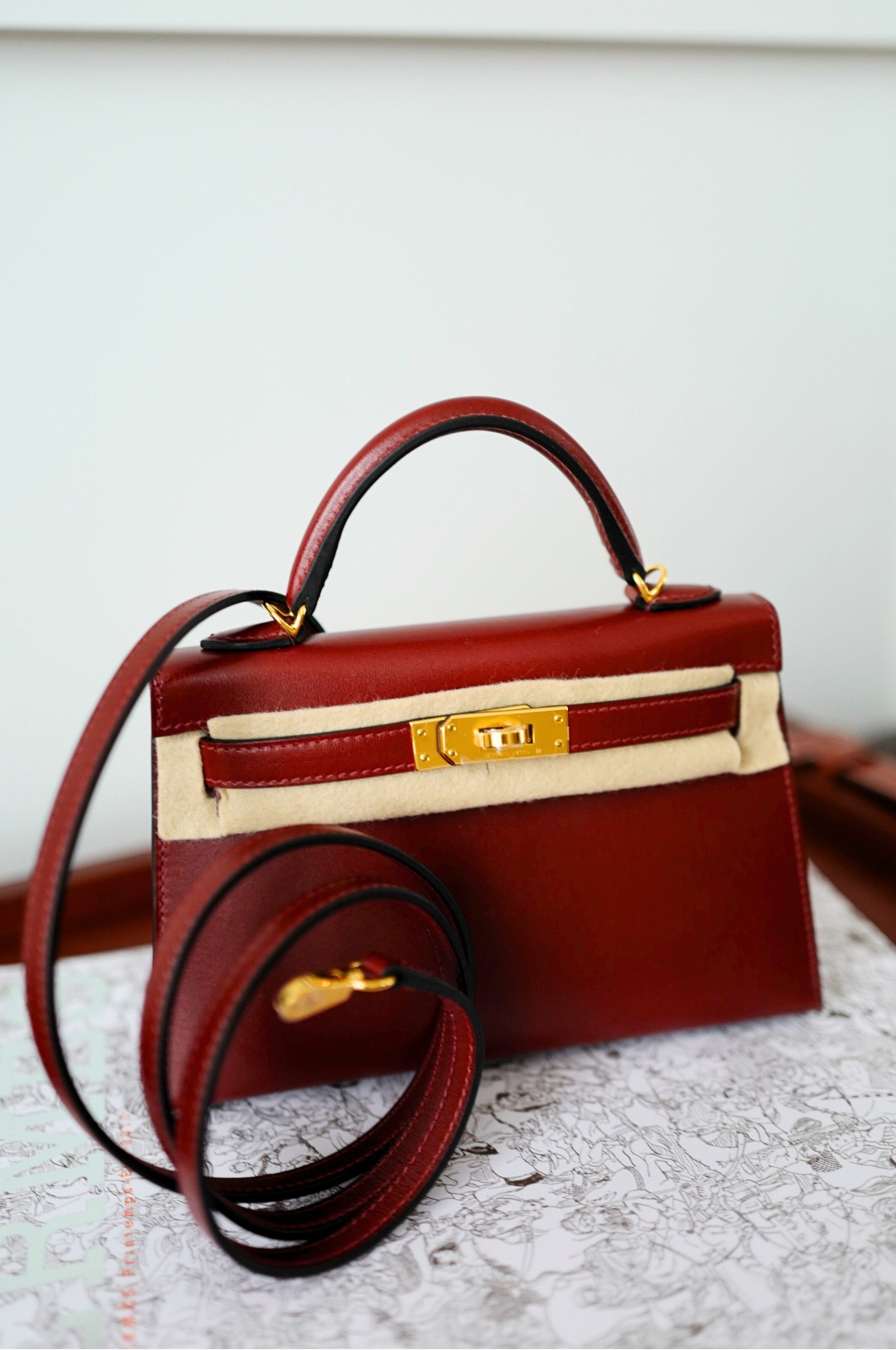 BNIB Hermès Mini Kelly 20 Rouge H Box Calf Leather Gold Hardware K Stamp 2025