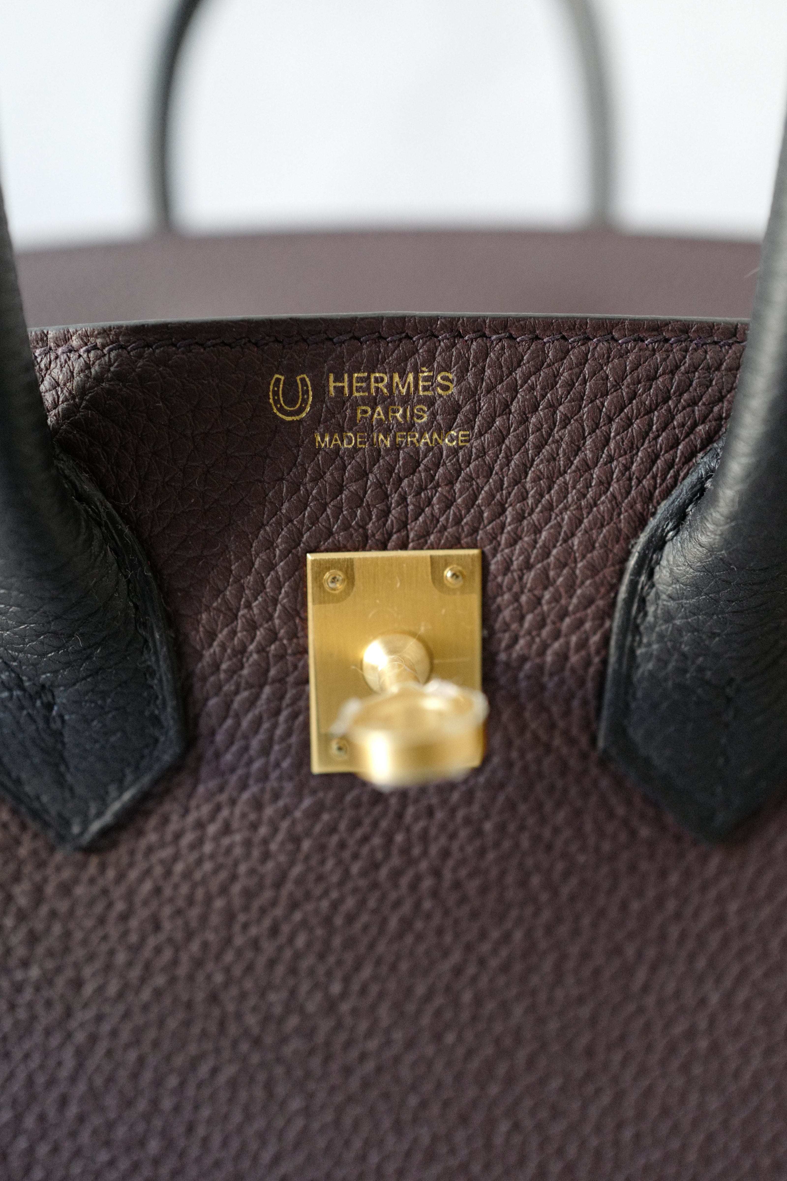 Hermès Birkin 25 HSS Rouge Sellier/Noir Black Togo Leather Gold HW Stamp K