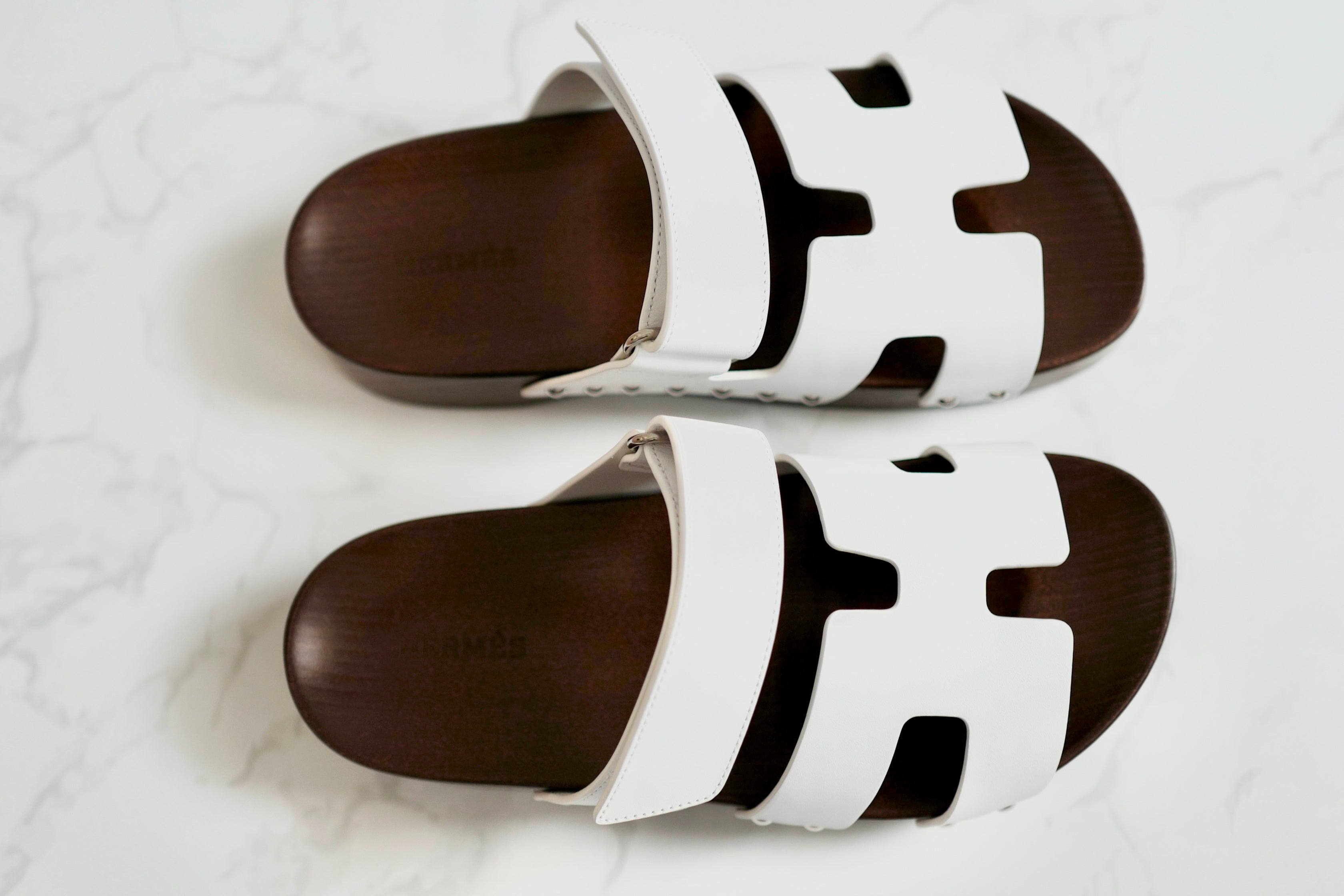 BNIB HERMÈS Kos Veau Women's Clog Blanc/white - Size 37