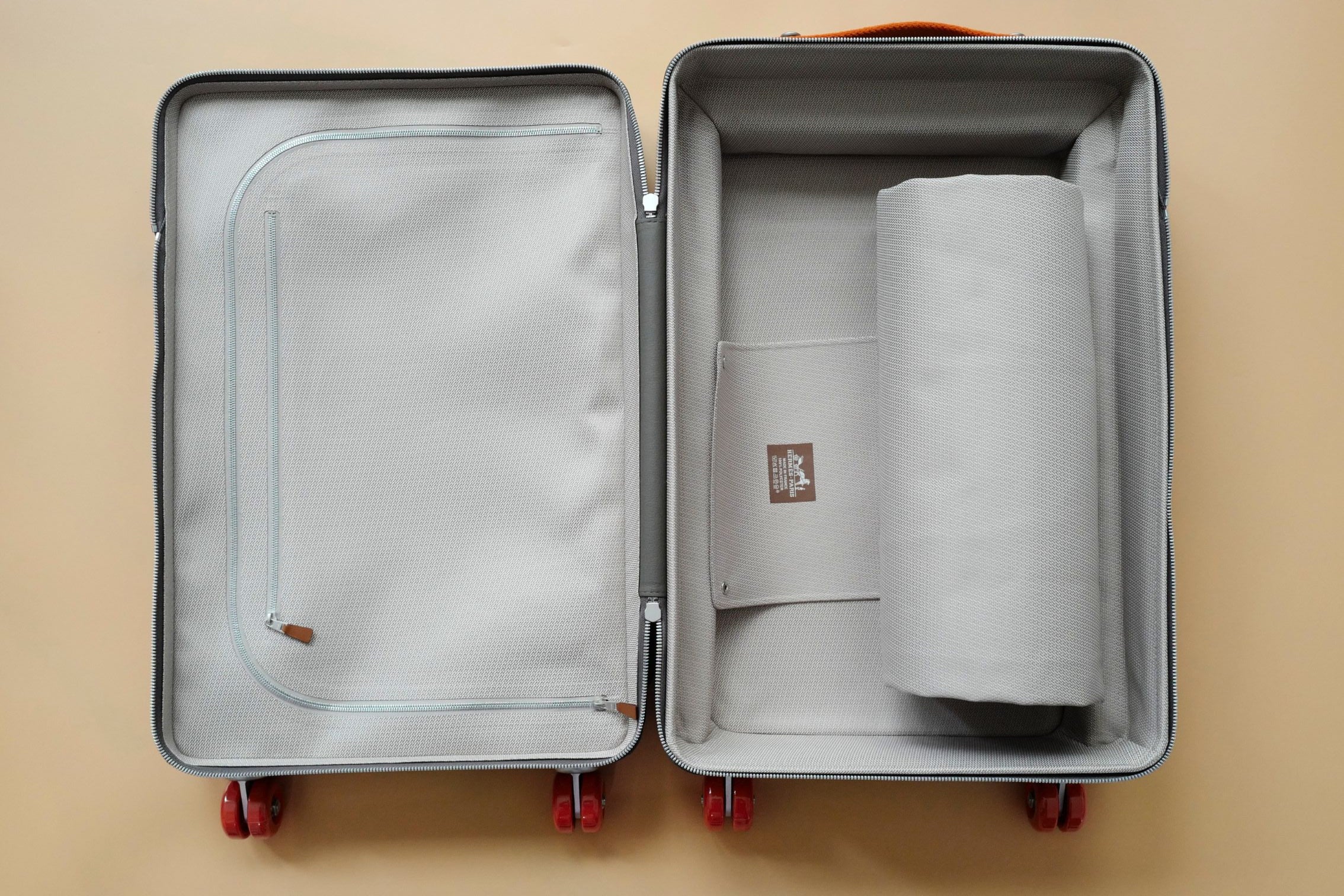 Hermès R.M.S II Cabin Suitcase Toile H Plume Quadrige Étain/Ecru Régate