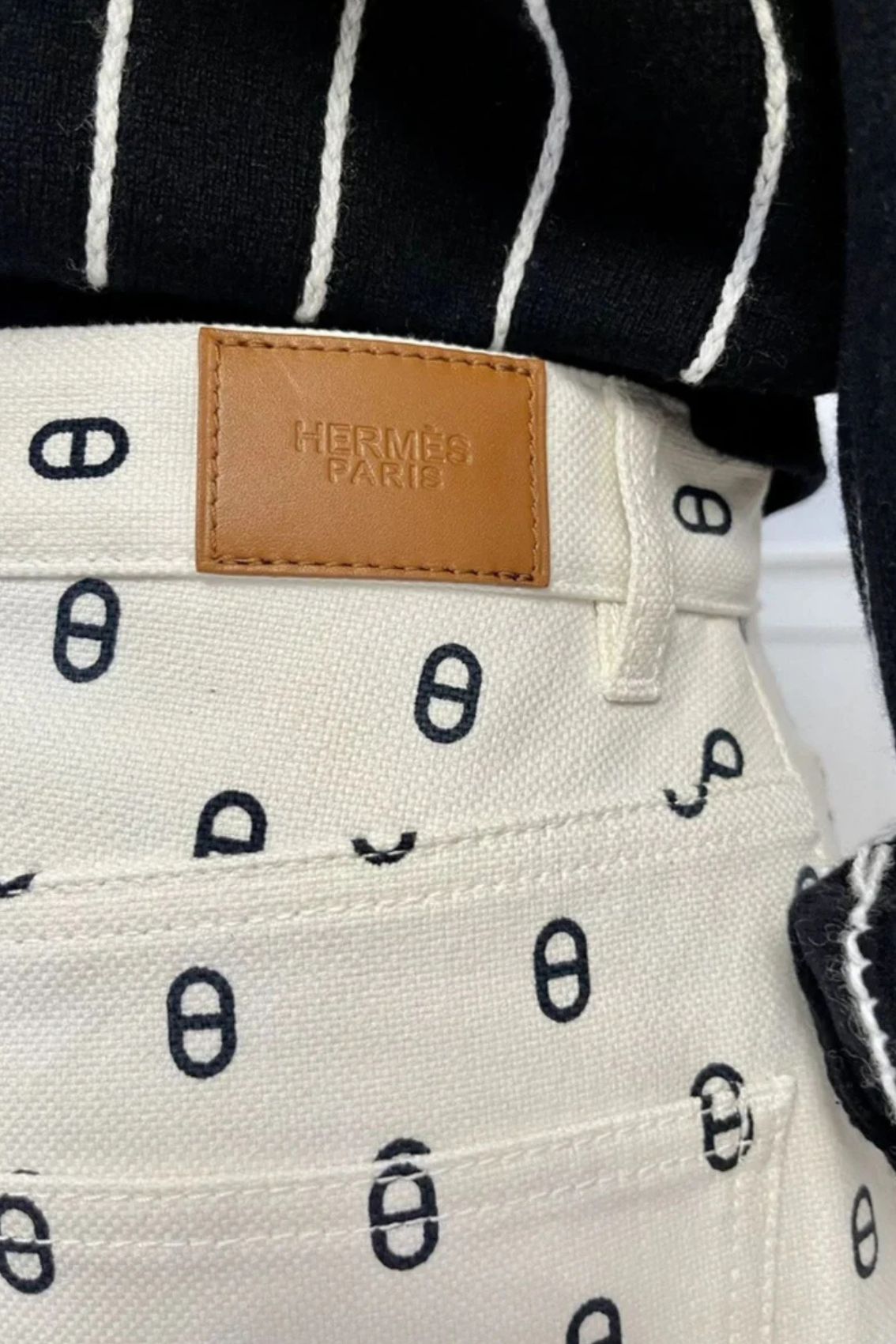 BNIB Hermes Chaine D’ancre 5 Pocket Pants Blanc Casse White Size 40