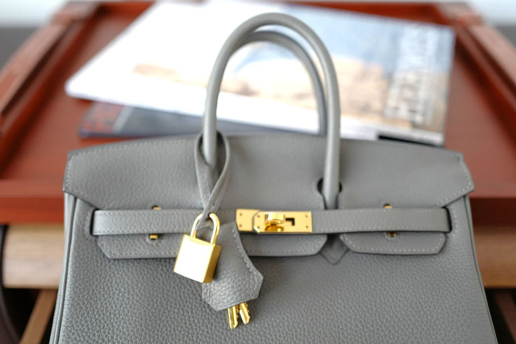 Hermès Birkin 25 Gris Meyer Togo Leather Gold Hardware D Stamp