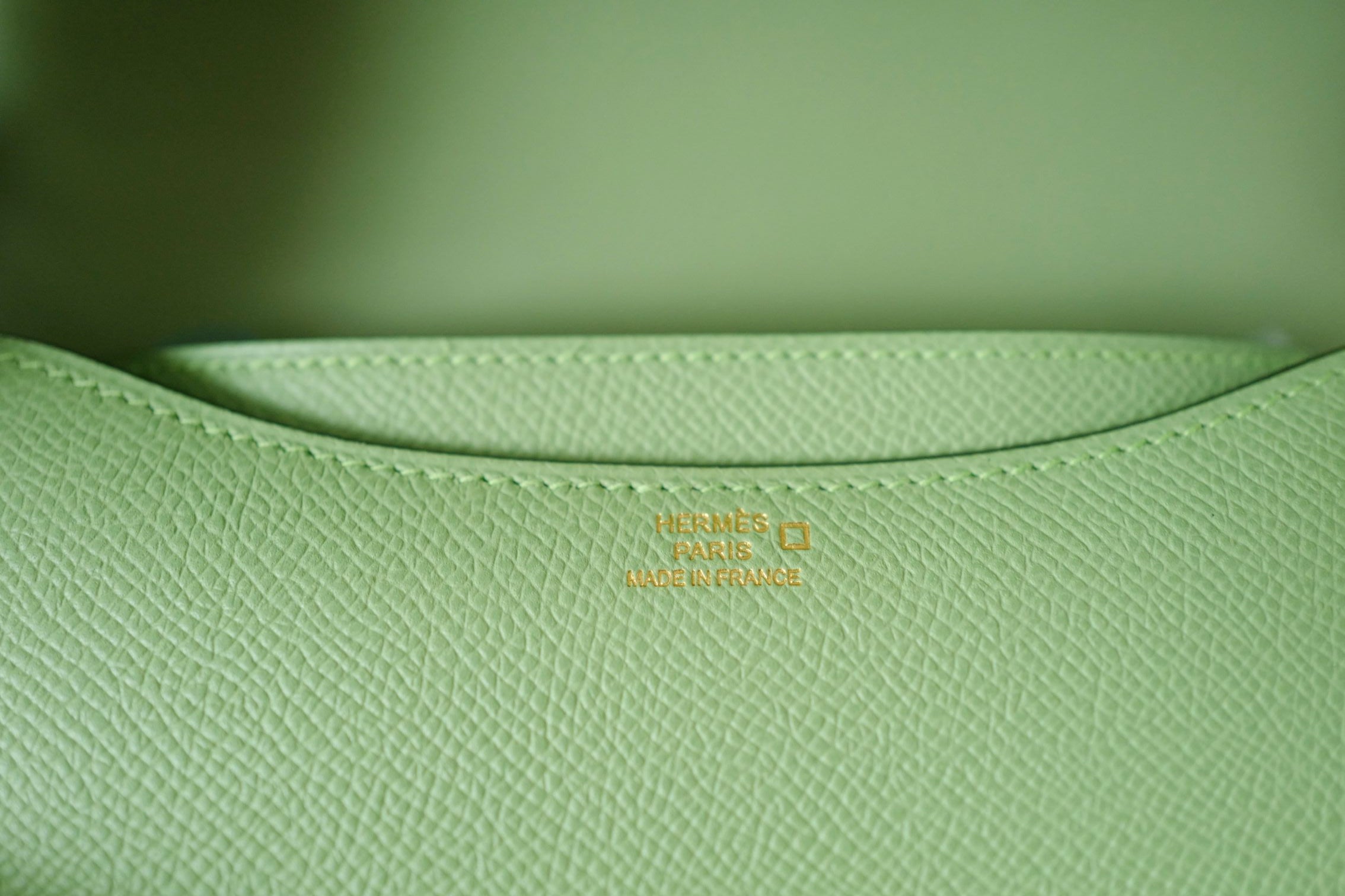 Hermes Constance 18 Vert Criquet Epsom Leather Bag Exotic Buckle GHW