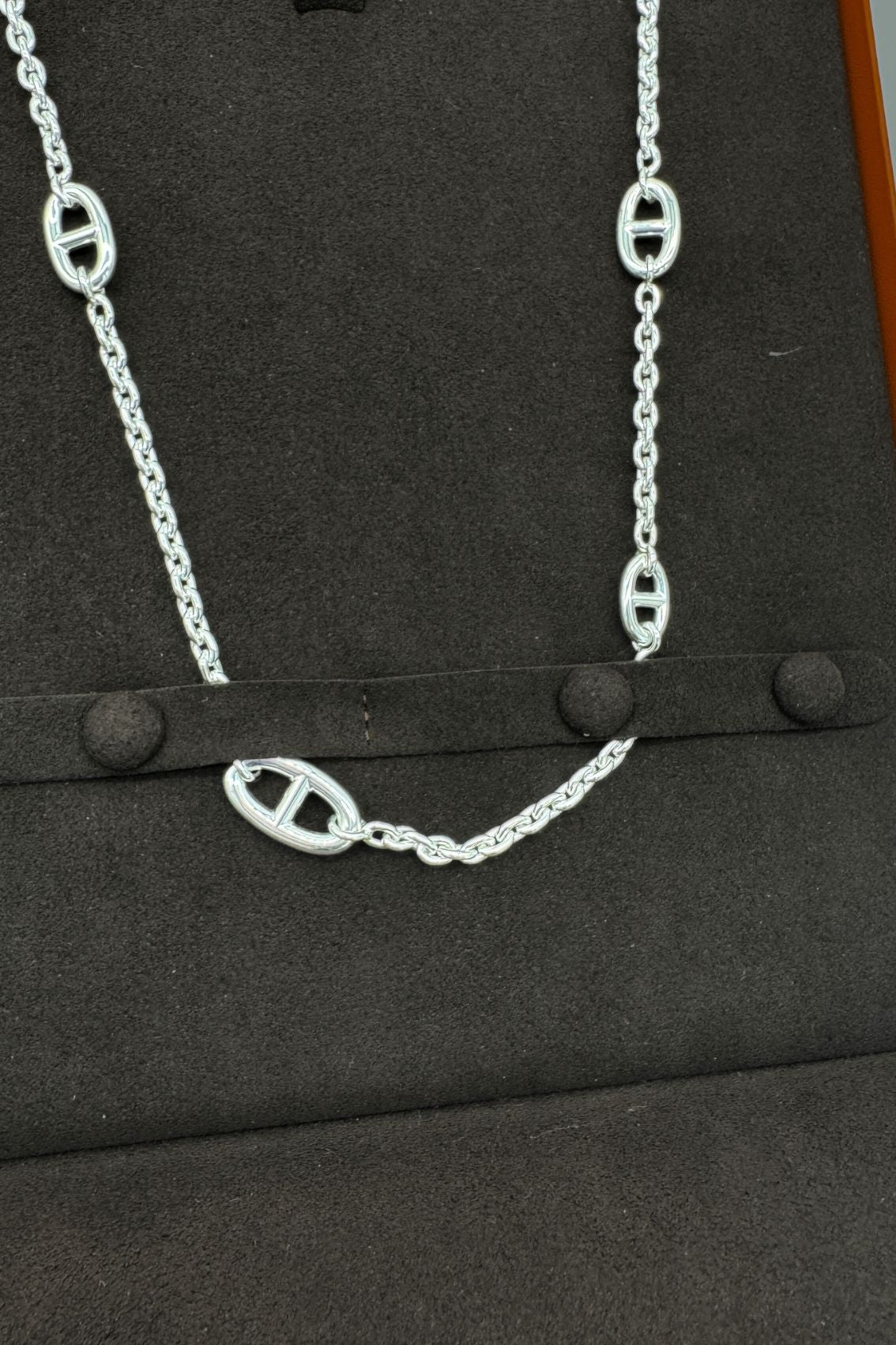 Hermès Farandole Long Necklace 120 Sterling Silver