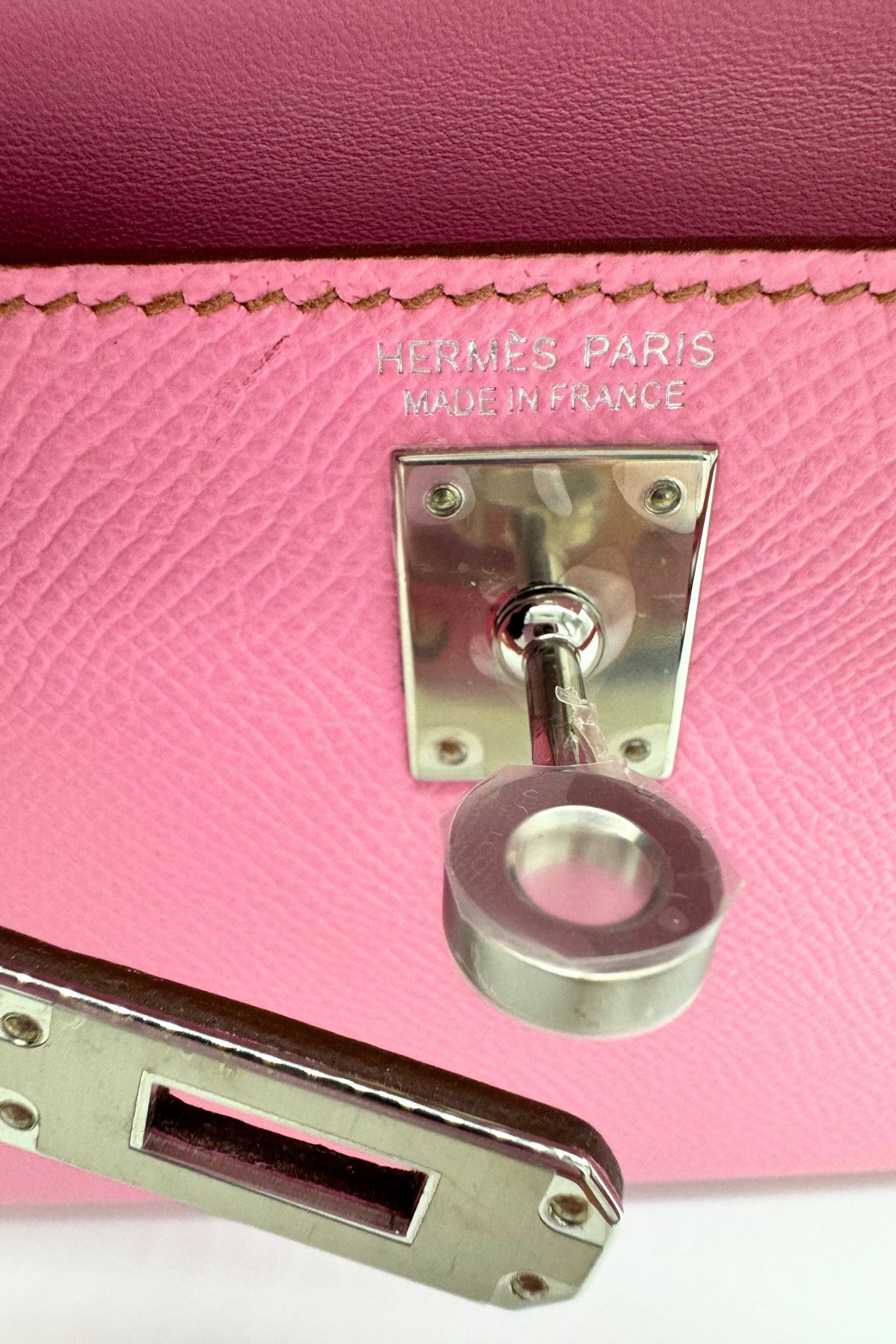 Hermes Mini Kelly 5P Bubblegum Pink Epsom Leather Palladium Hardware