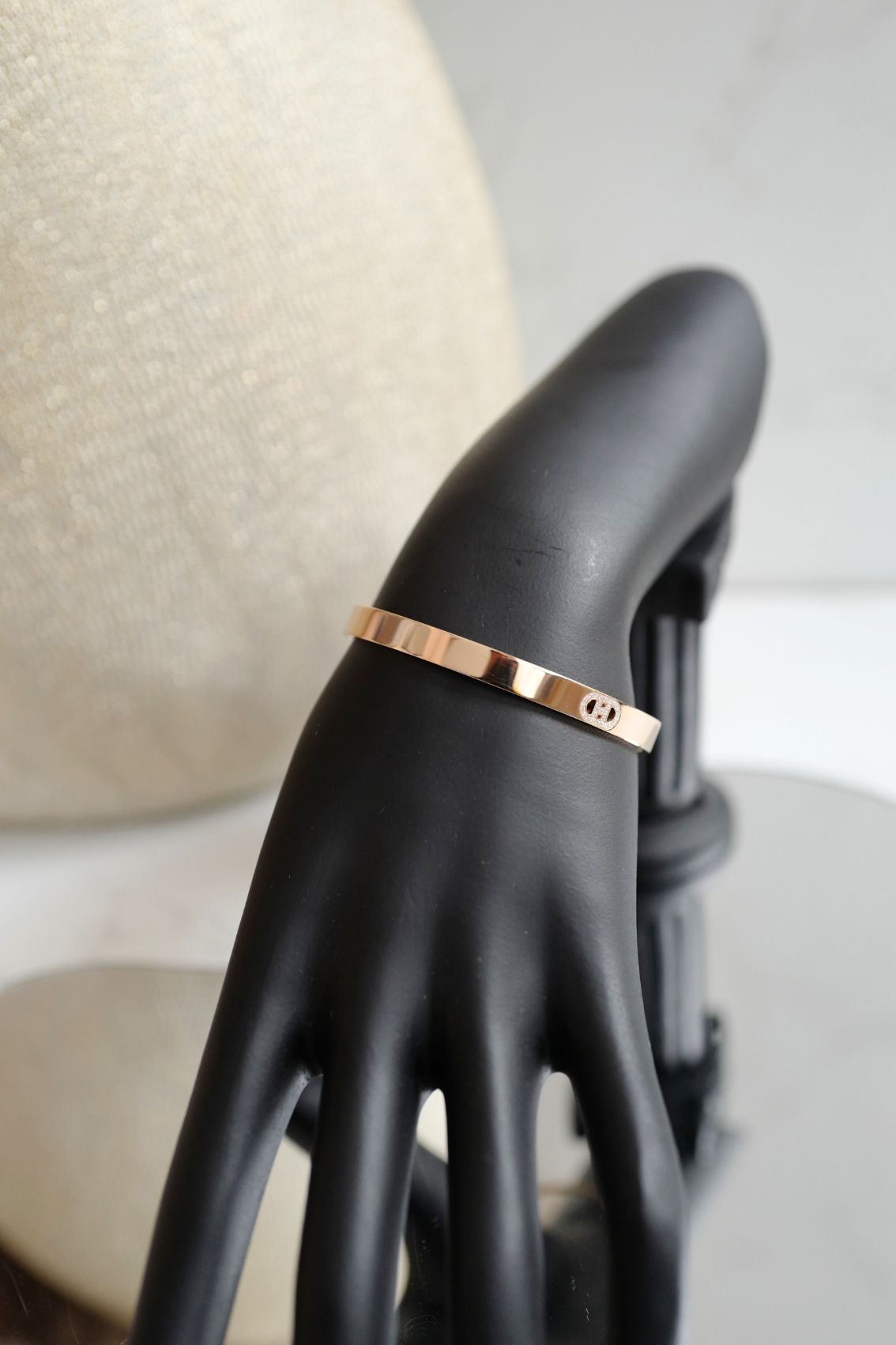 Hermès H d’Ancre Small Bracelet Rose Gold 18K SH
