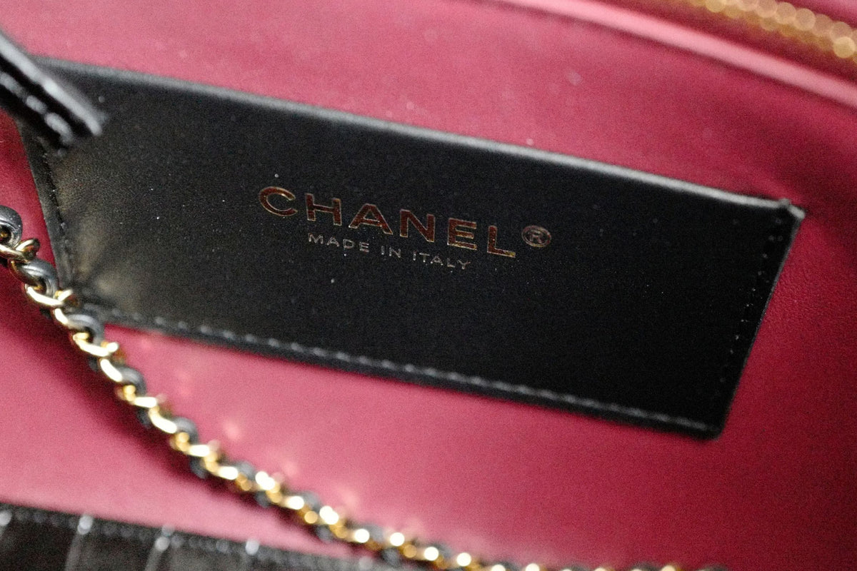 Chanel 26k Matthieu Blazy's Small Tote Black Crocodile Embossed Calfskin GHW