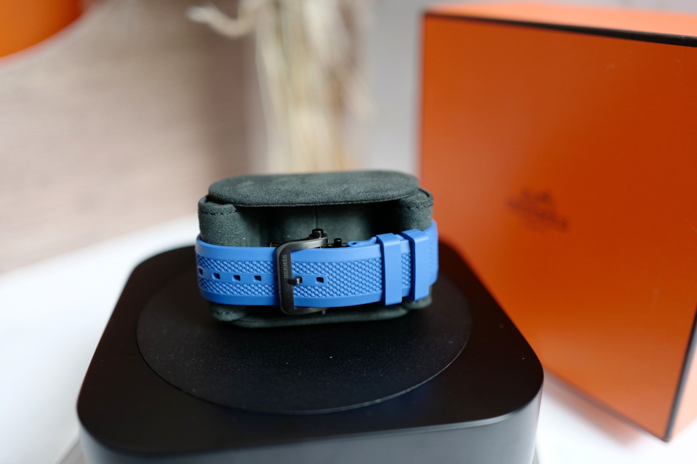Hermès H08 Titanium Blue Edition Blue Rubber Strap 42 mm