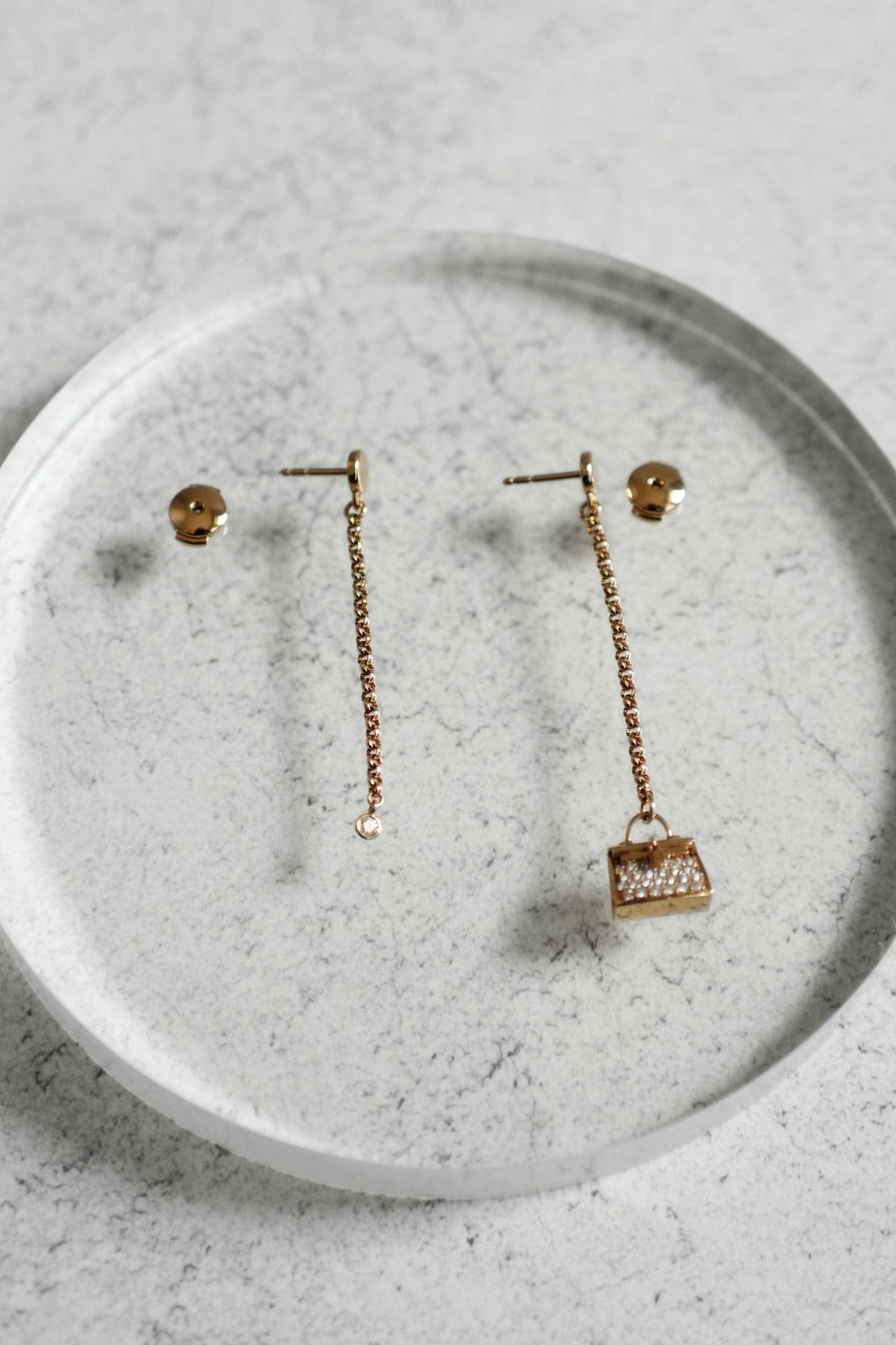 Hermes 18K Chaine Amulette Kelly Diamonds Rose Gold Ear Studs Earrings BNIB $10K