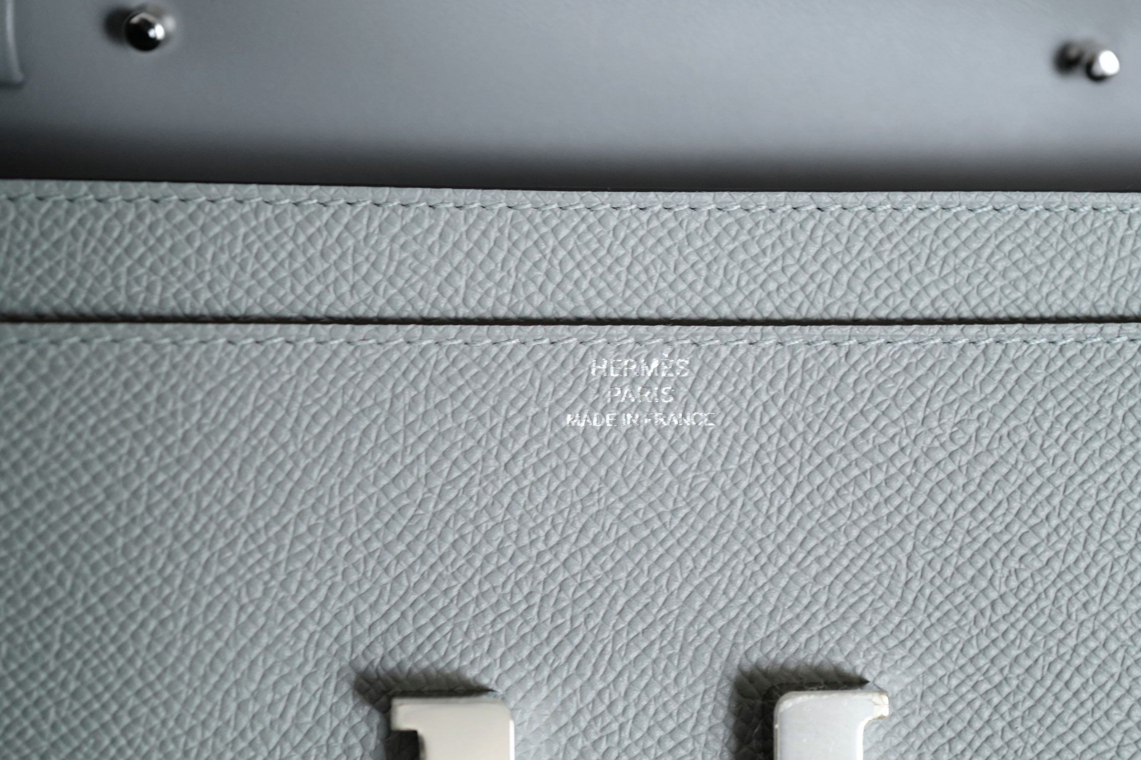 BNIB Hermes Constance To Go Wallet Gris Pantin Epsom Calfskin Palladium Hardware
