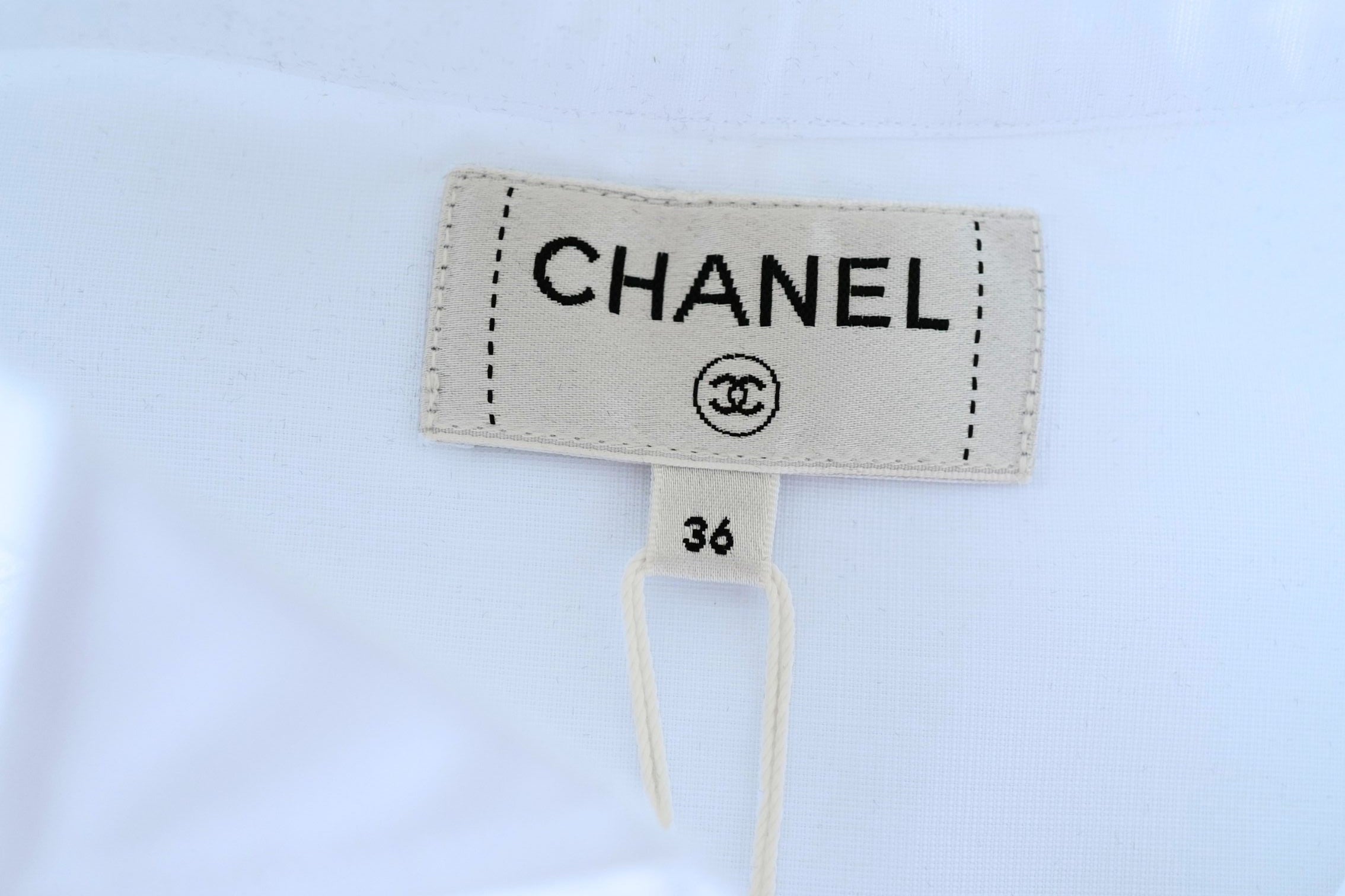 New Arrival Chanel 26S Long Sleeved Shirt Matthieu Blazy White Cotton Size 36