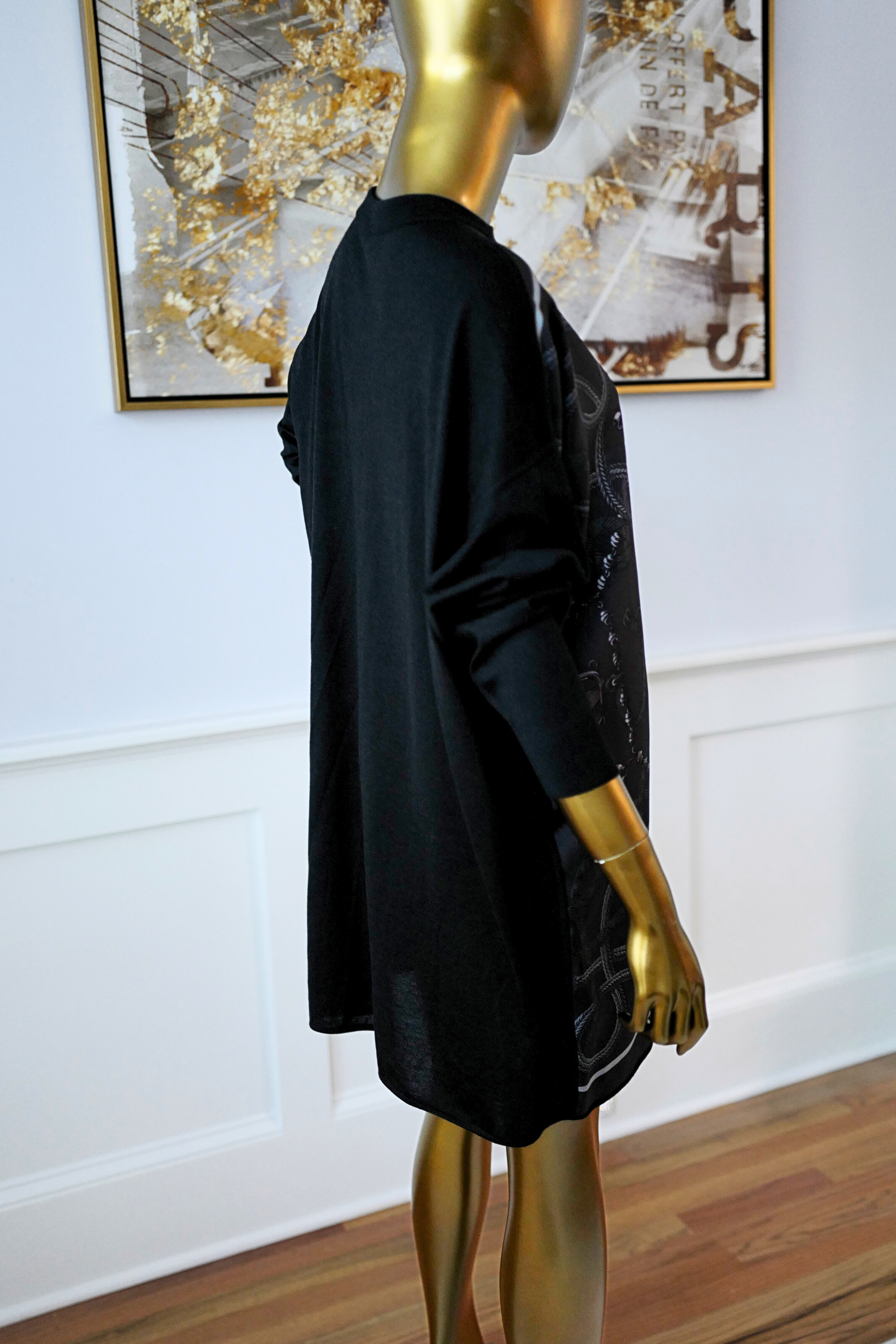 NEW Hermès "Palefroi Remix" Twillaine Tunic Short Dress Gris Charbon Size 36