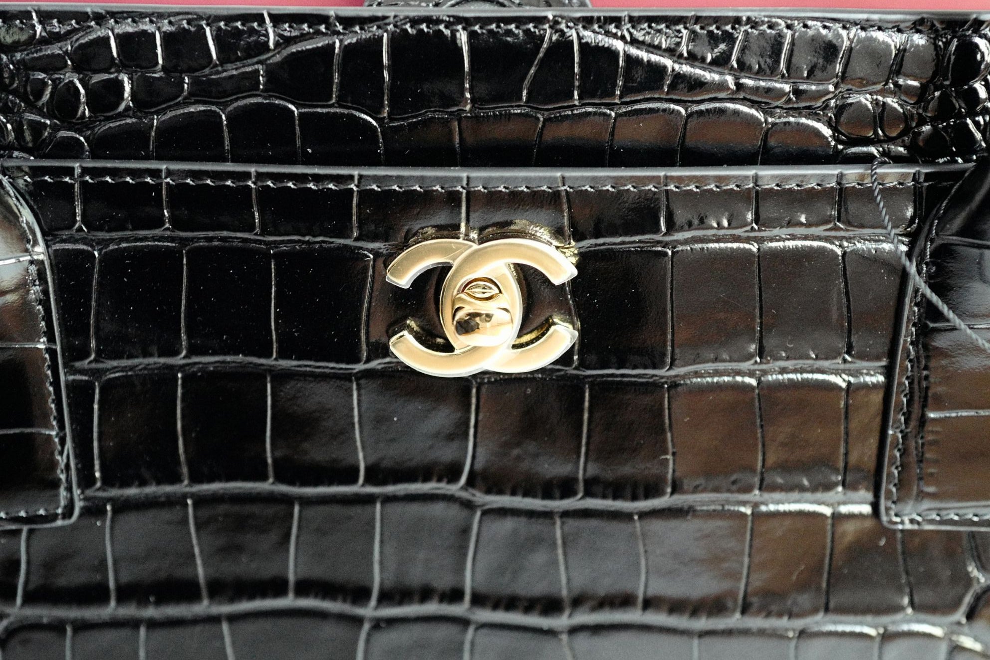 Chanel 26s Matthieu Blazy Small Shopping Bag Black Crocodile Embossed Calfskin Gold Hardware