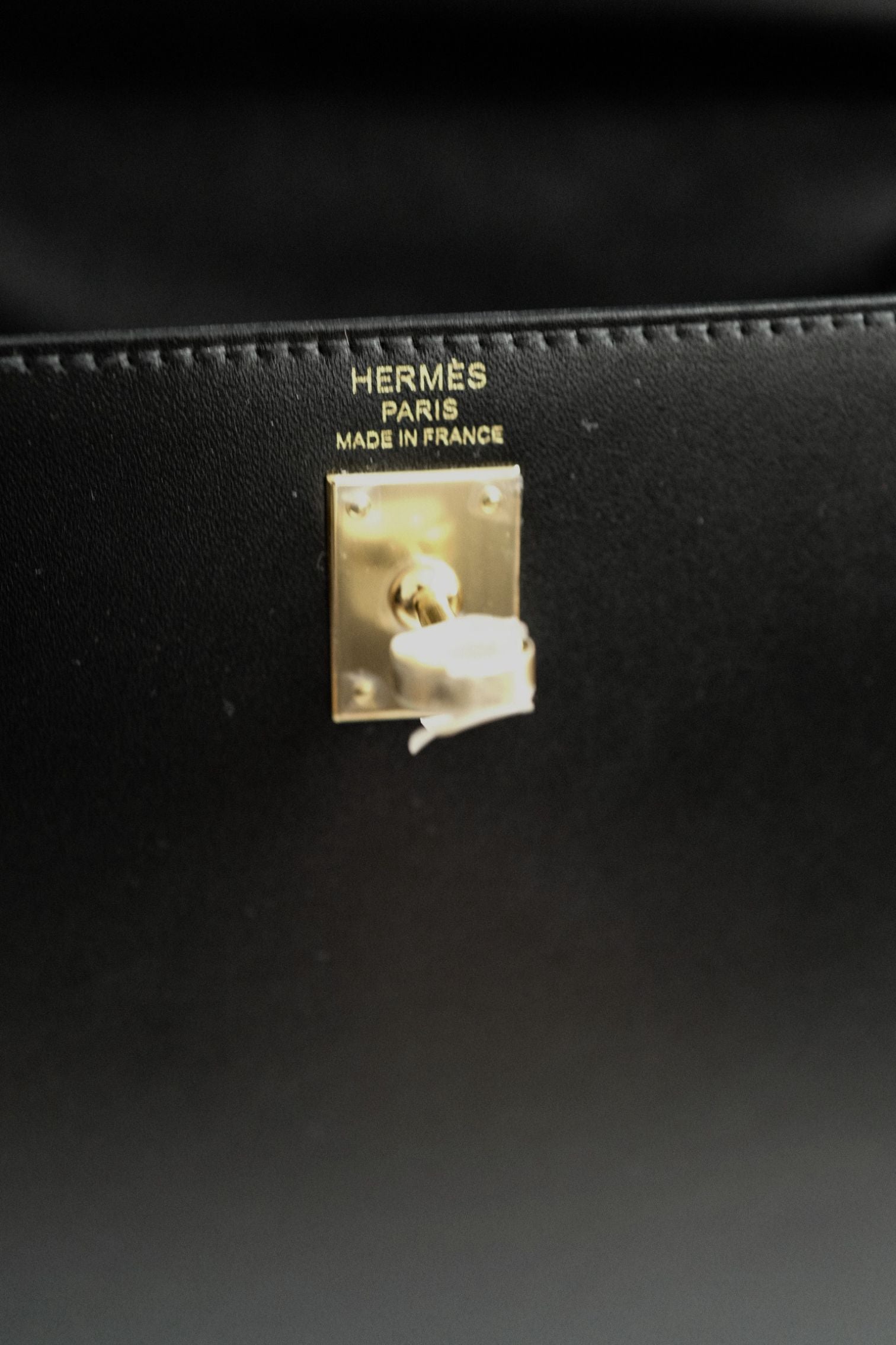 Hermes Kelly 25 Black Tadelakh Sellier Gold HW Complete Original Receipt NEW
