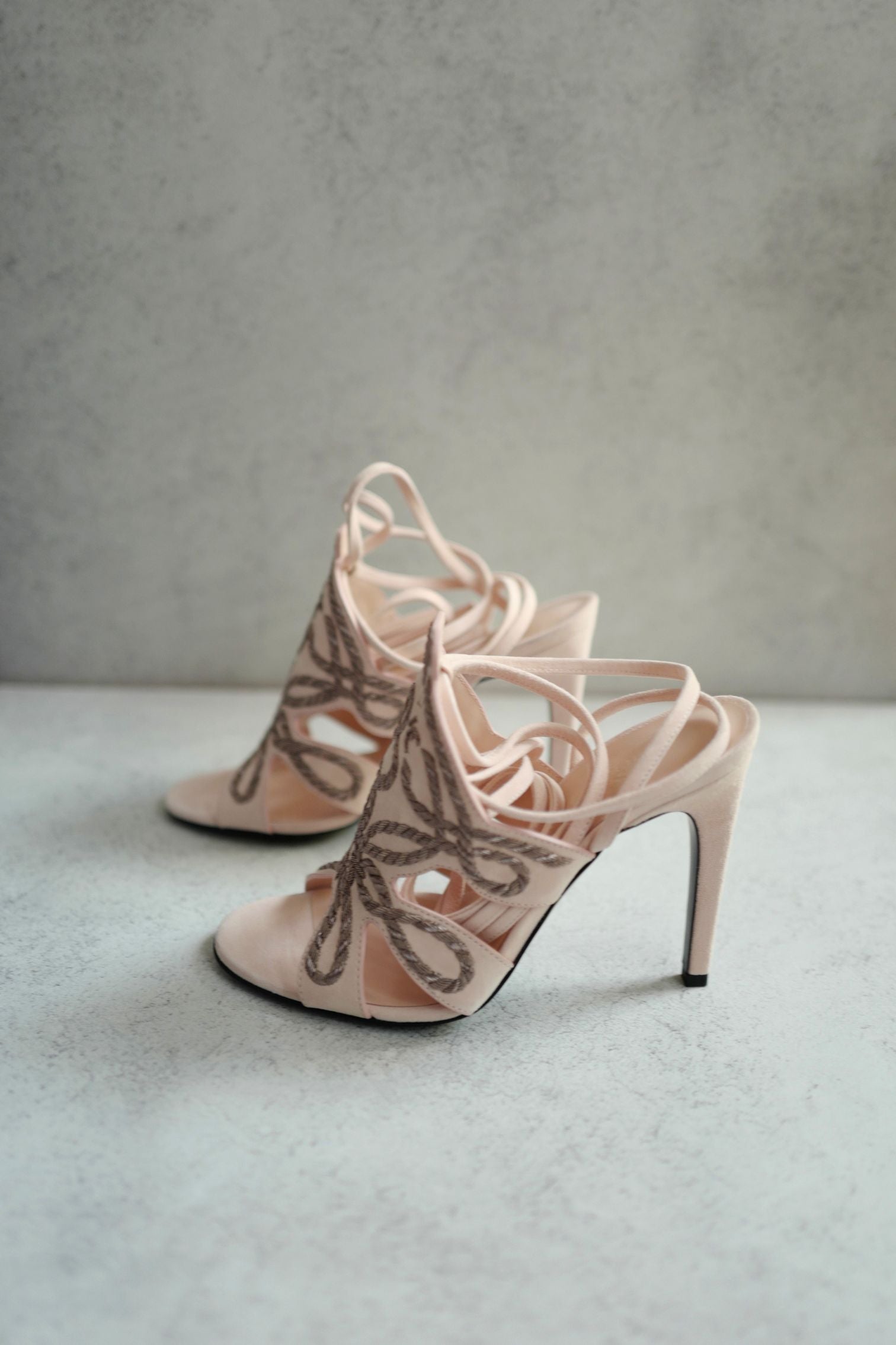BNIB Hermes Mythic 105 Sandal Rose Palomino Suede High Heels Size 38