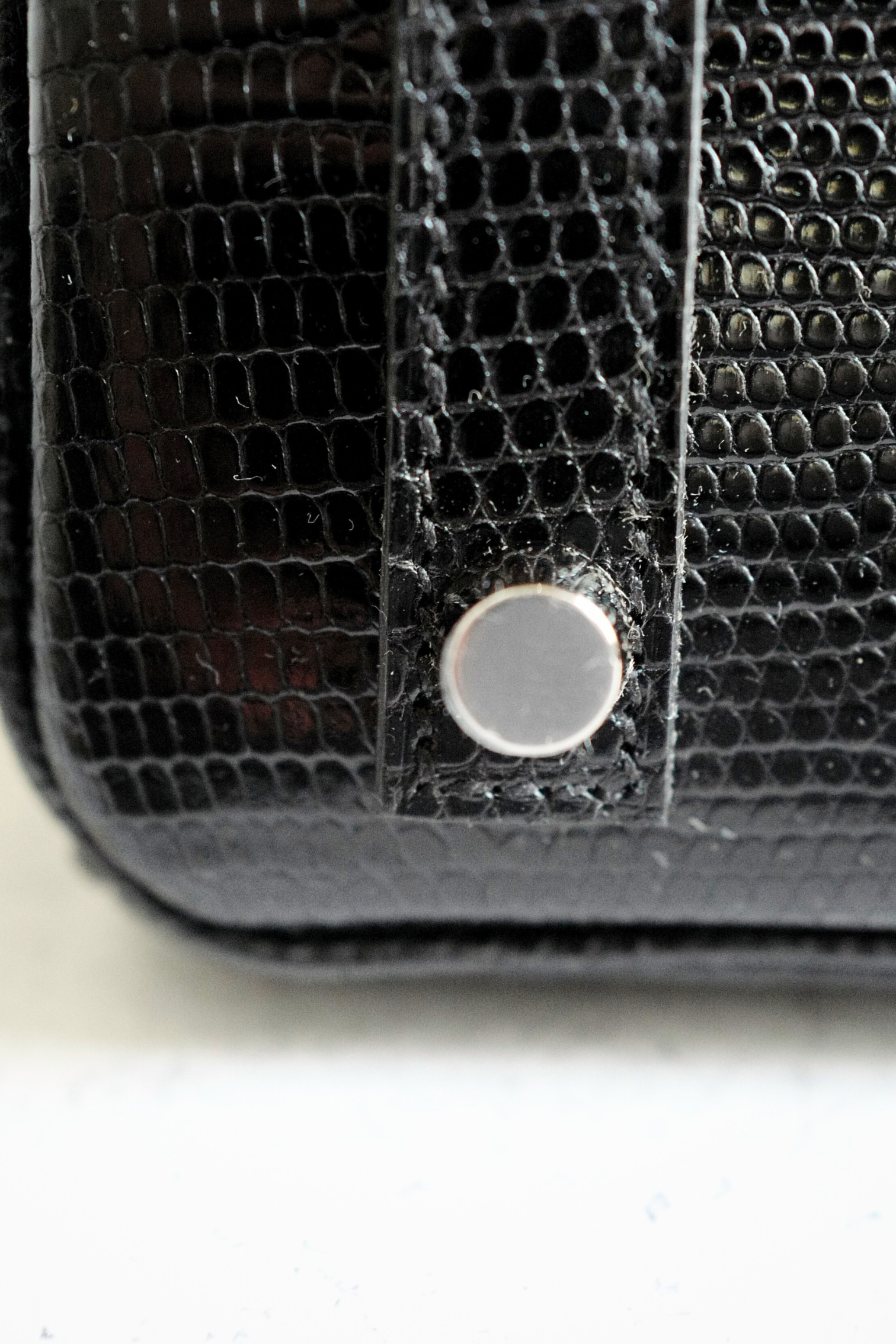 Hermès Birkin 25 Black Lizard Lisse with Palladium Hardware K