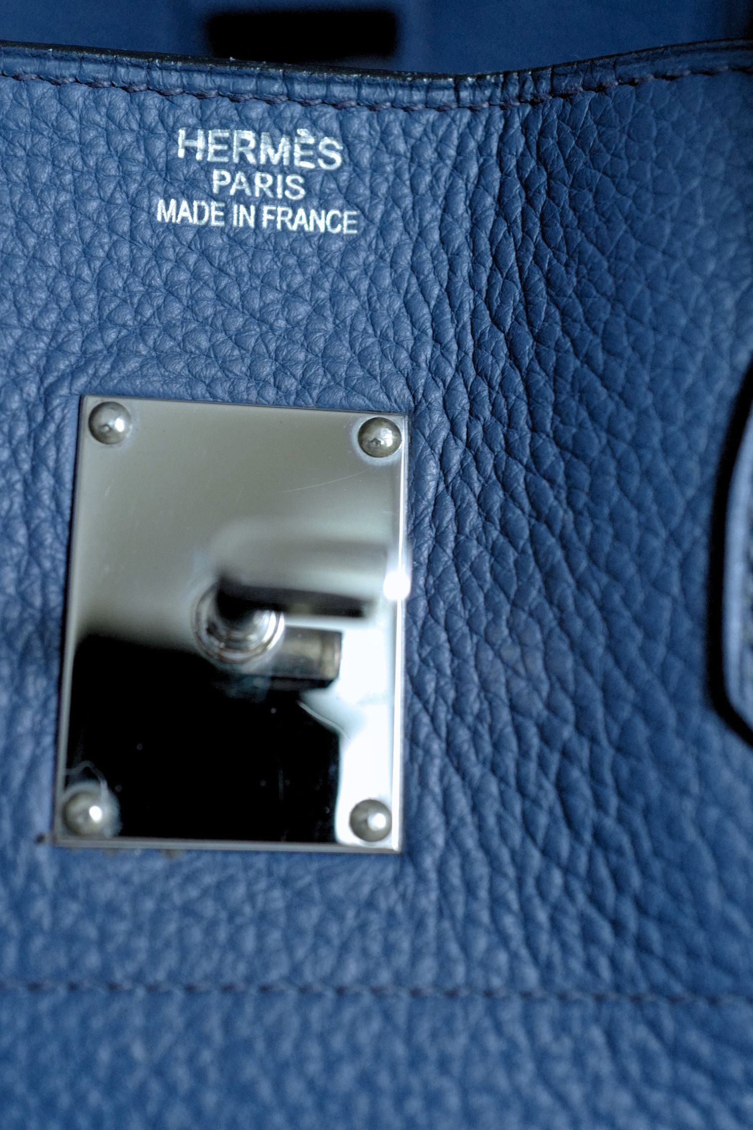 Hermes Birkin Shoulder 42 Blue Sapphire Clemence Leather PHW - Preowned