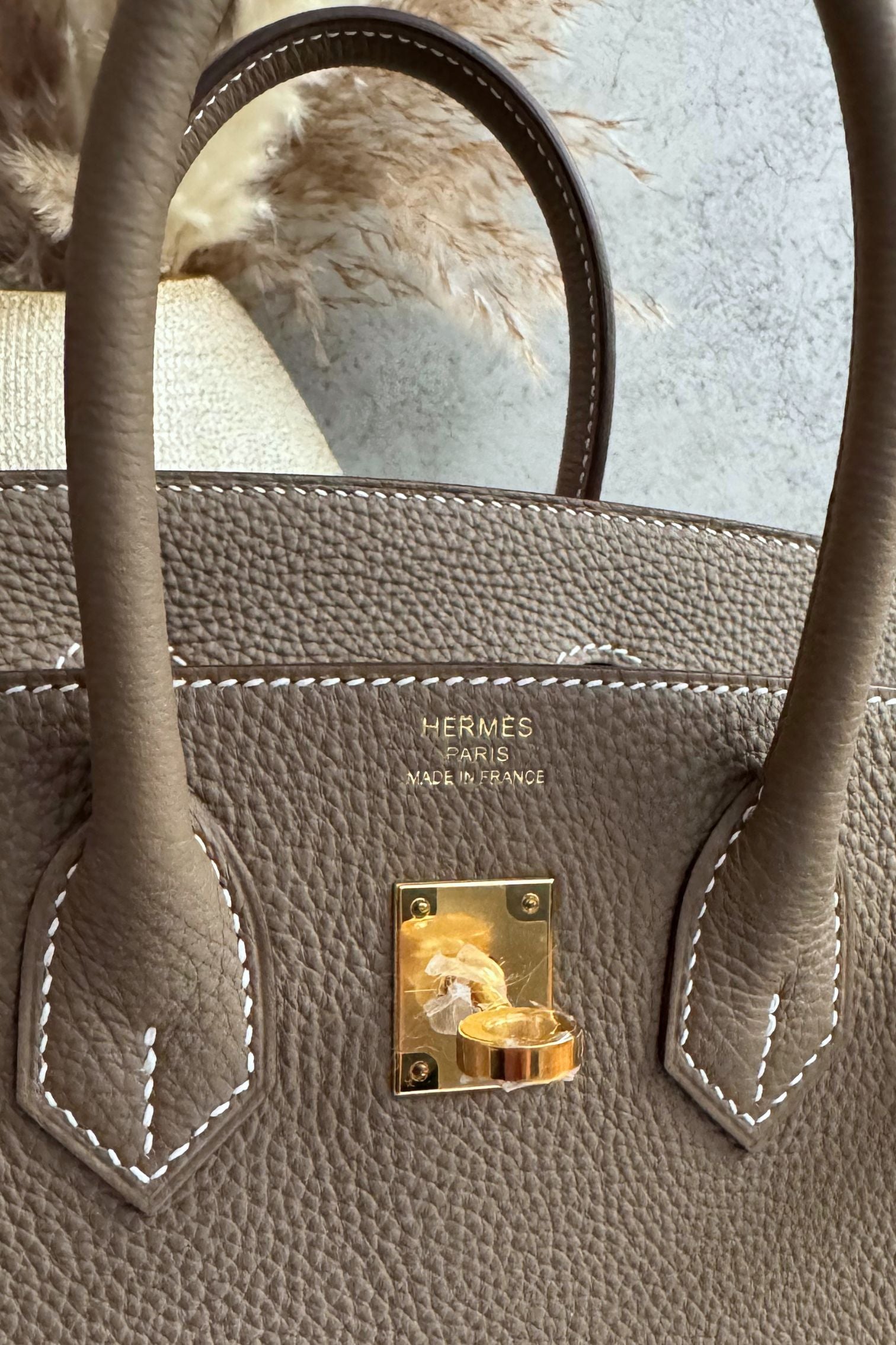 BNIB Hermes Birkin 25 Etoupe Togo Leather Gold Hardware G Stamp 2026