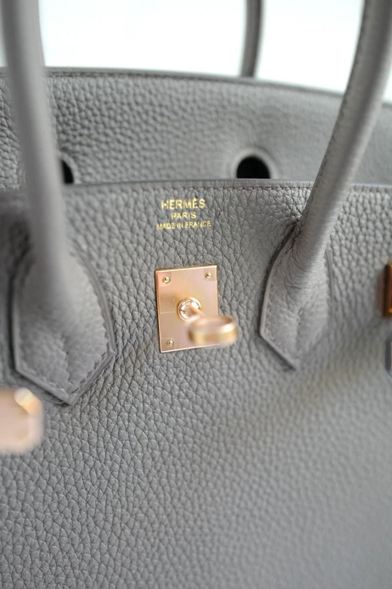Hermès Birkin 25 Etain Togo Leather Gold Hardware Z Stamp