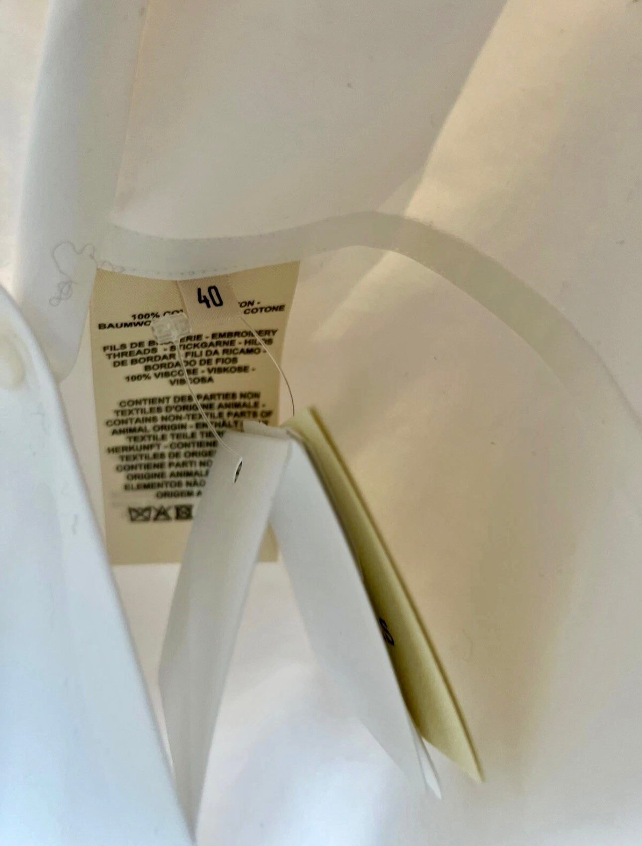 Hermes Robe Inspi Chemise 90 Blanc White Cotton Dress Size 40 NEW