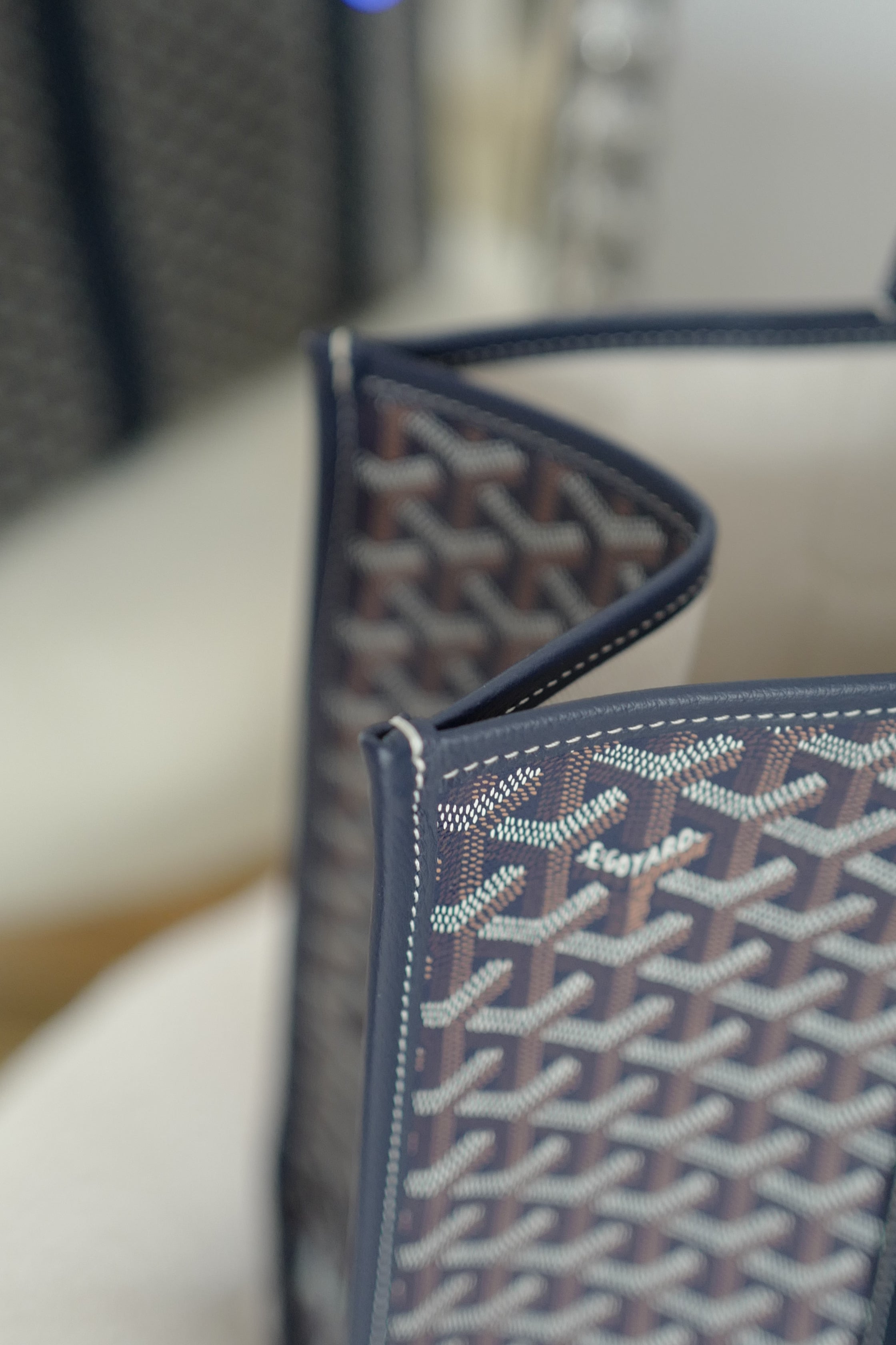 NEW Goyard Villette Tote Bag MM In Navy Blue Travel Bag
