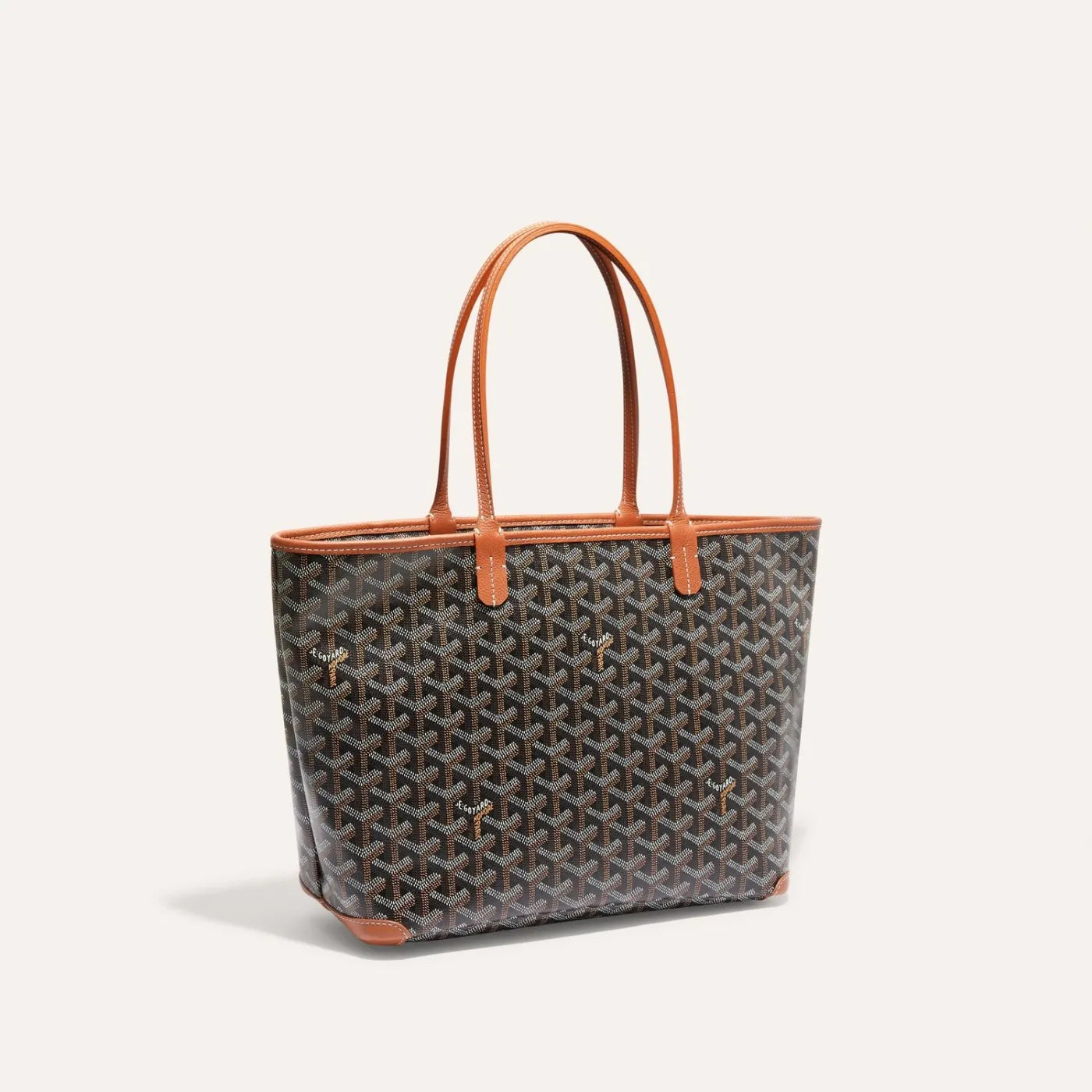 NEW Goyard Artois PM Bag in Black & Tan with Palladium HW