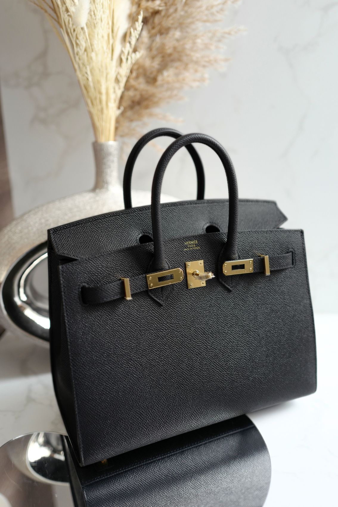 Hermès Birkin 25 Black Epsom Sellier Gold Hardware Z Stamp 2021