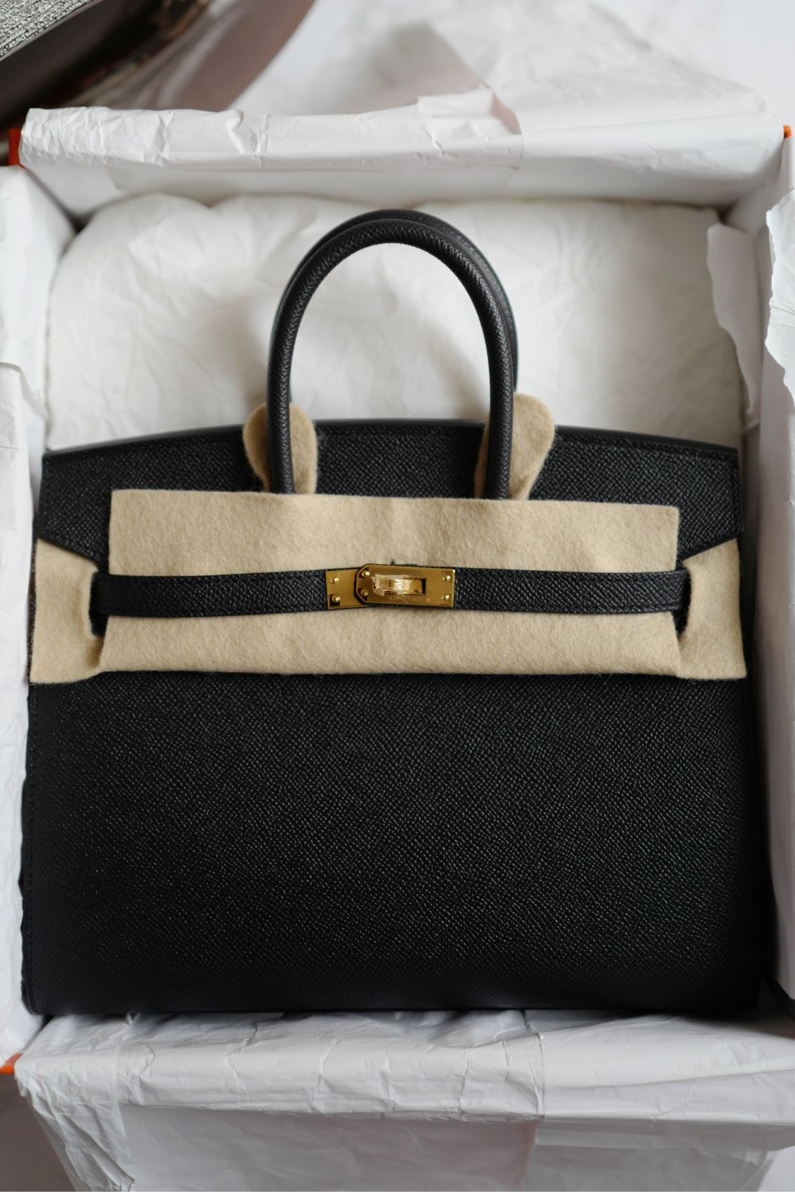 Hermès Birkin 25 Black Epsom Sellier Gold Hardware Z Stamp 2021