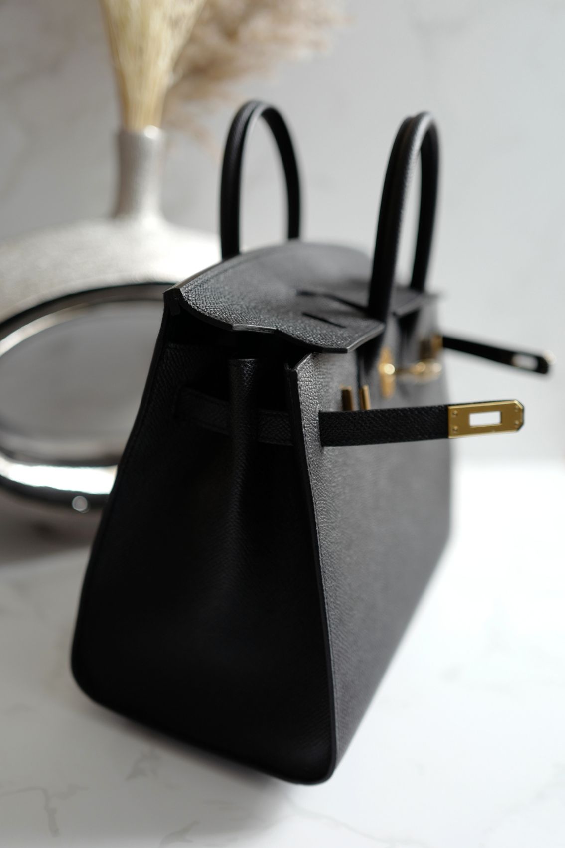 Hermès Birkin 25 Black Epsom Sellier Gold Hardware Z Stamp 2021