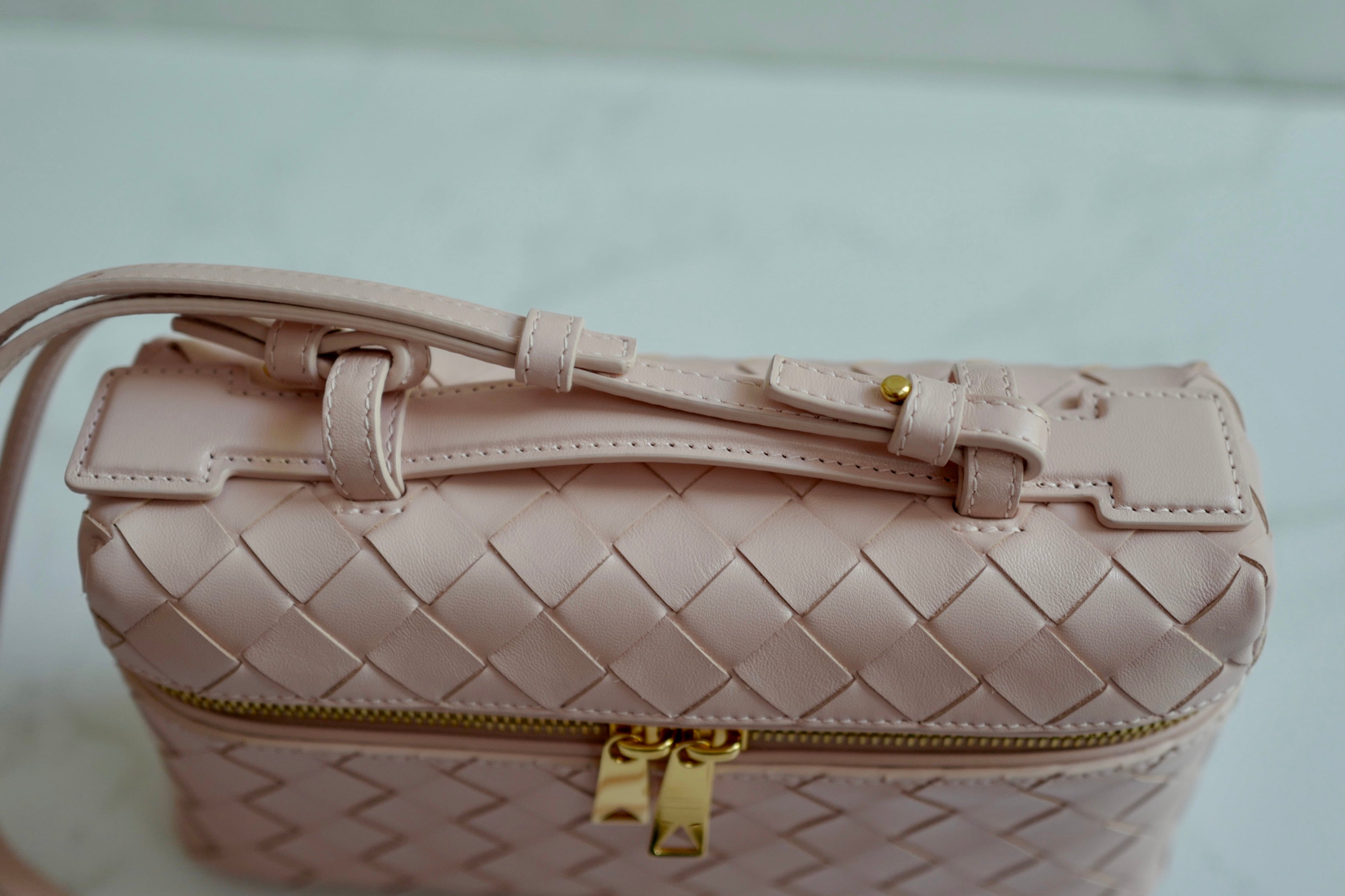 Bottega Veneta Bang Bang Vanity Bag in Cameo Pink NEW