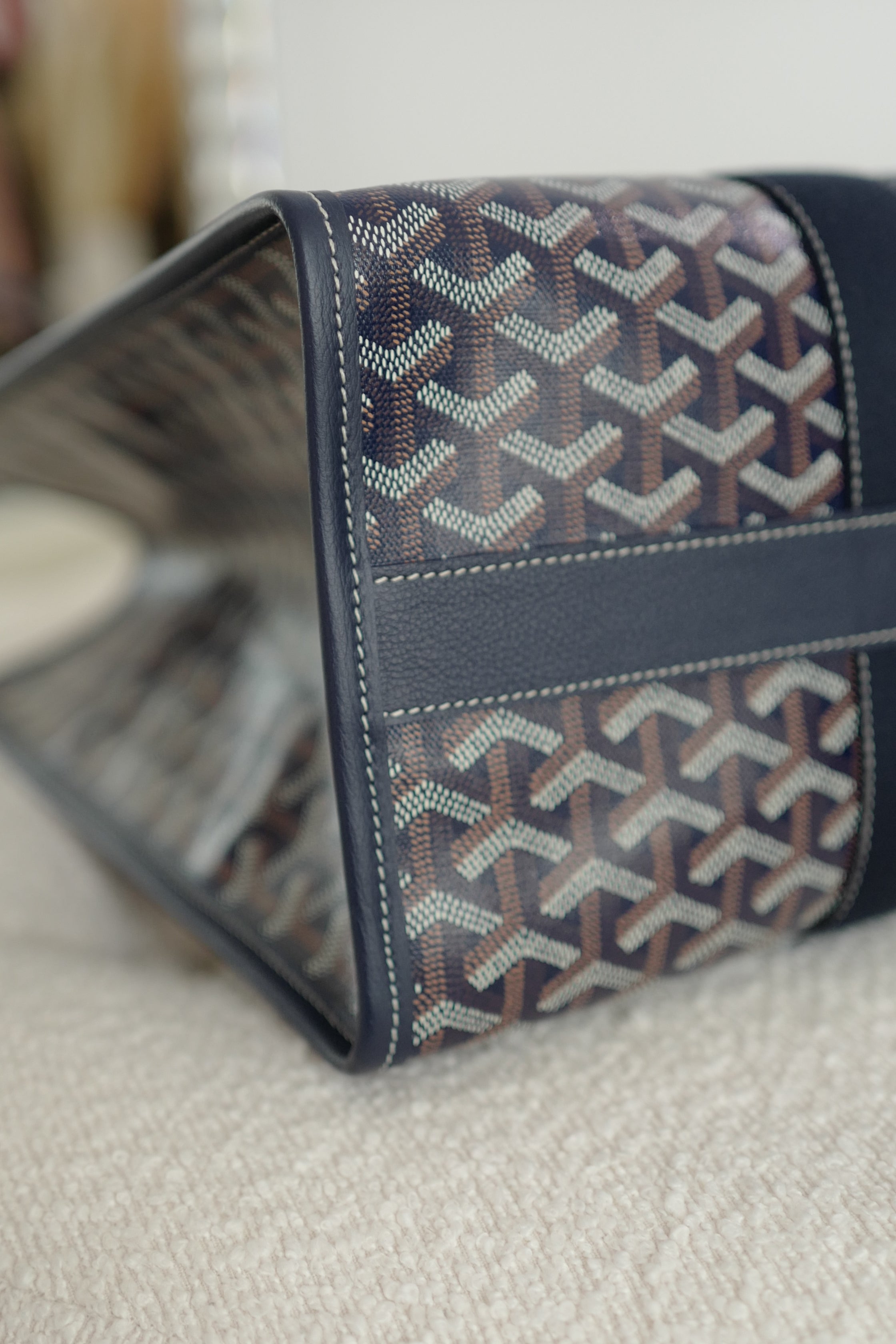NEW Goyard Villette Tote Bag MM In Navy Blue Travel Bag